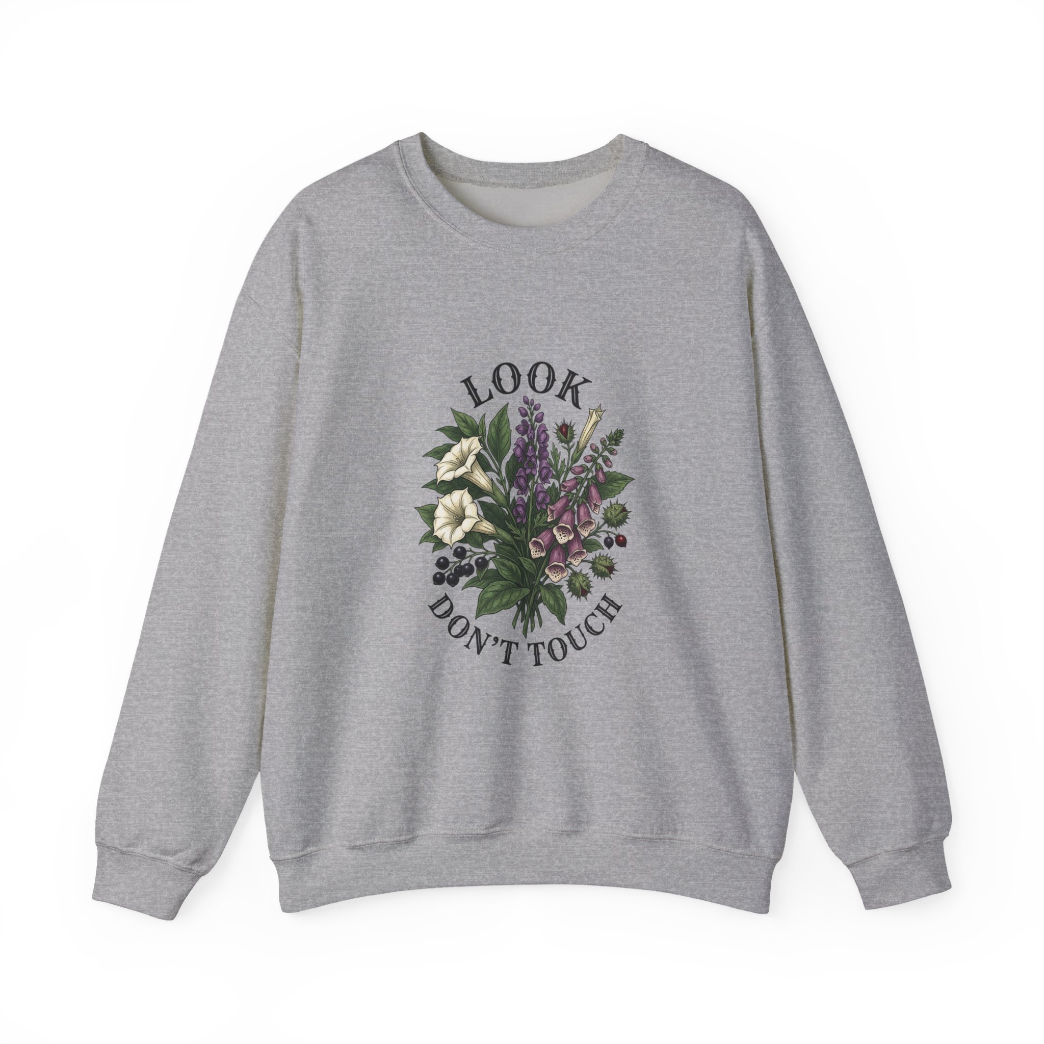 Look Don't Touch sweatshirt | Gothic botanicals floral crest - Image 13