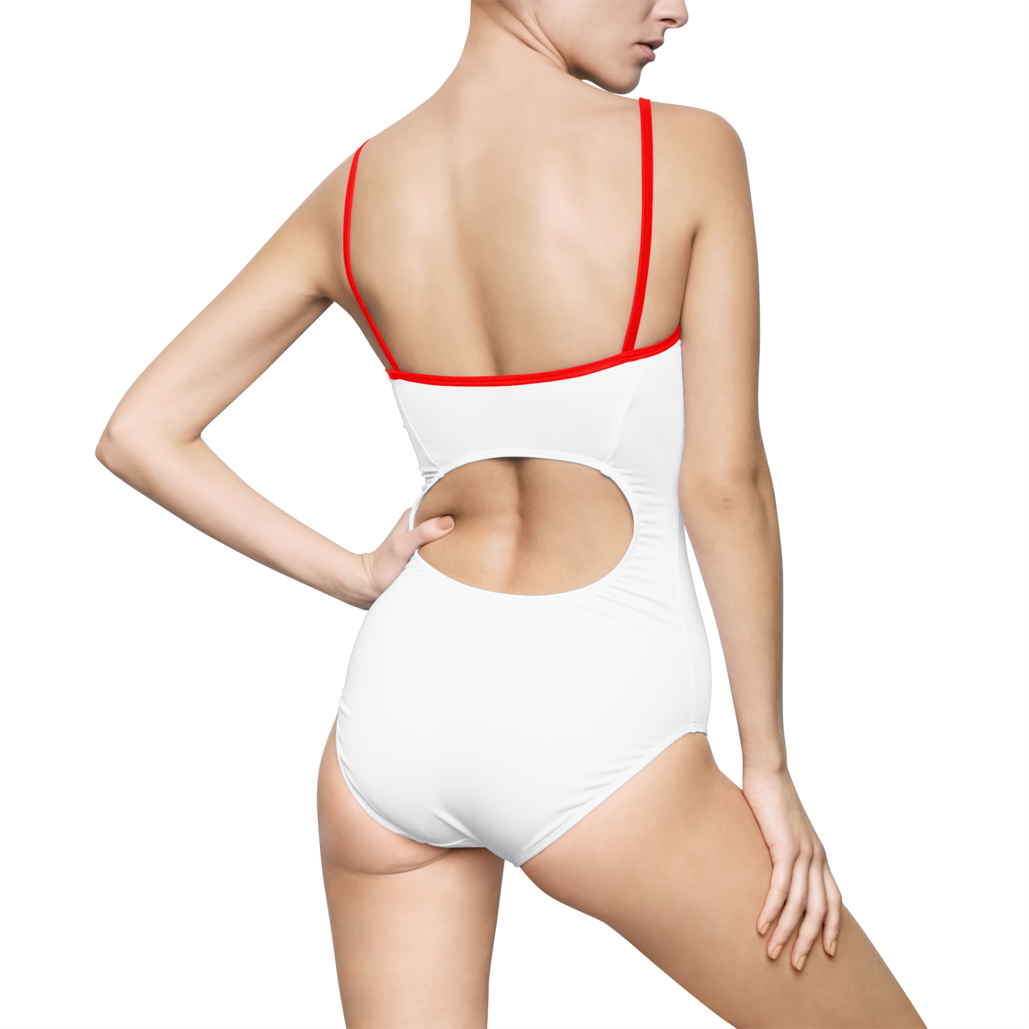 Poppy Print One-Piece Swimsuit — Red Floral Women's Swimwear - Image 6