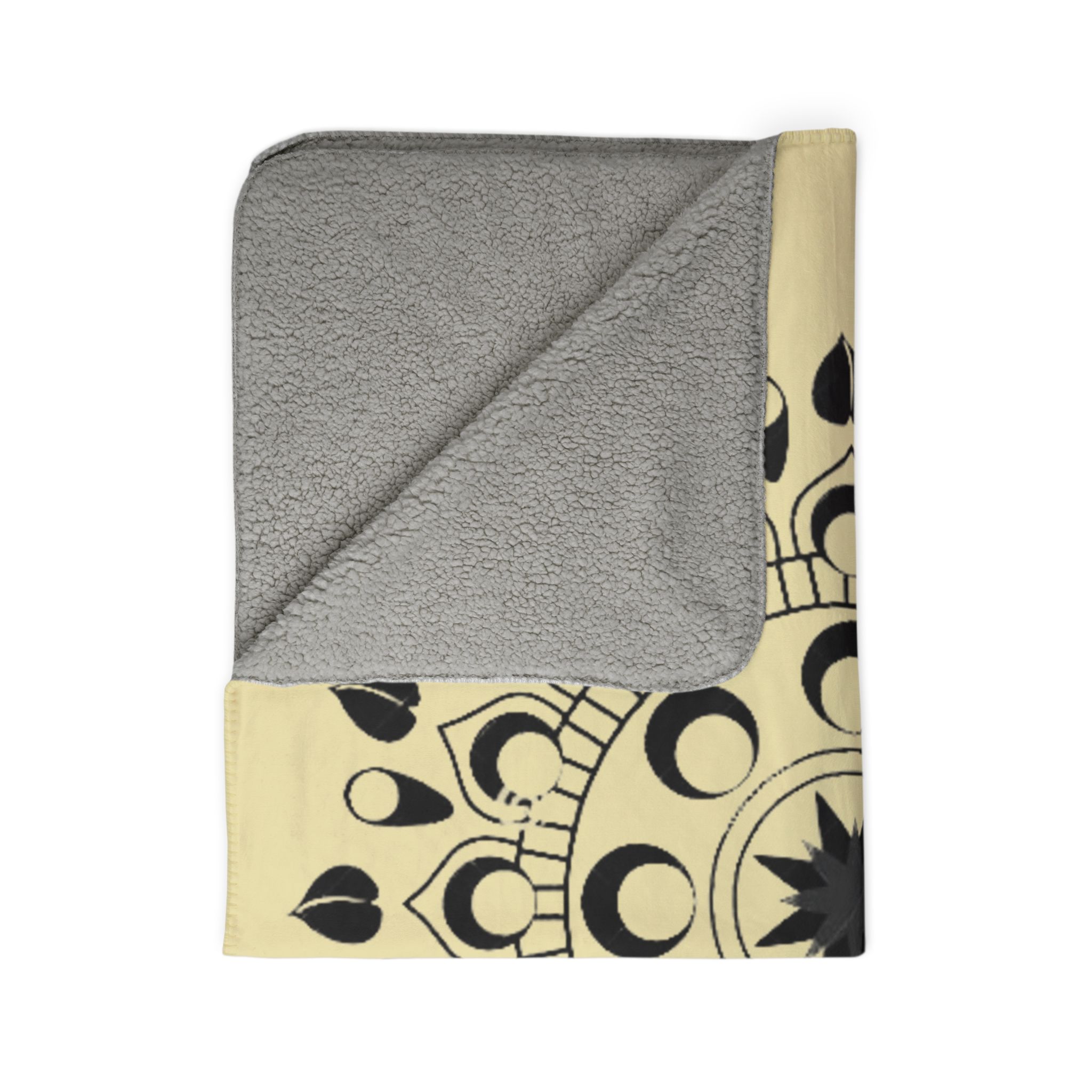 Moon Phase Mandala Fleece Sherpa Blanket - Image 5