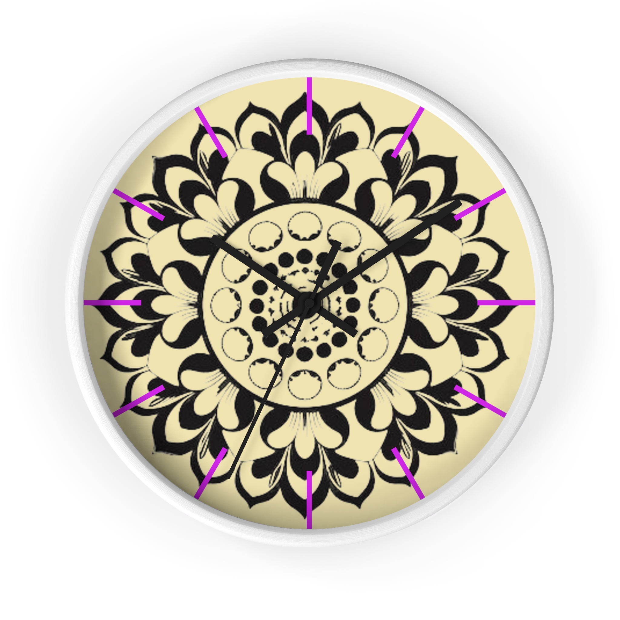 Mandala Moon Phase Wall Clock — Boho Floral Lunar Home Decor - Image 7