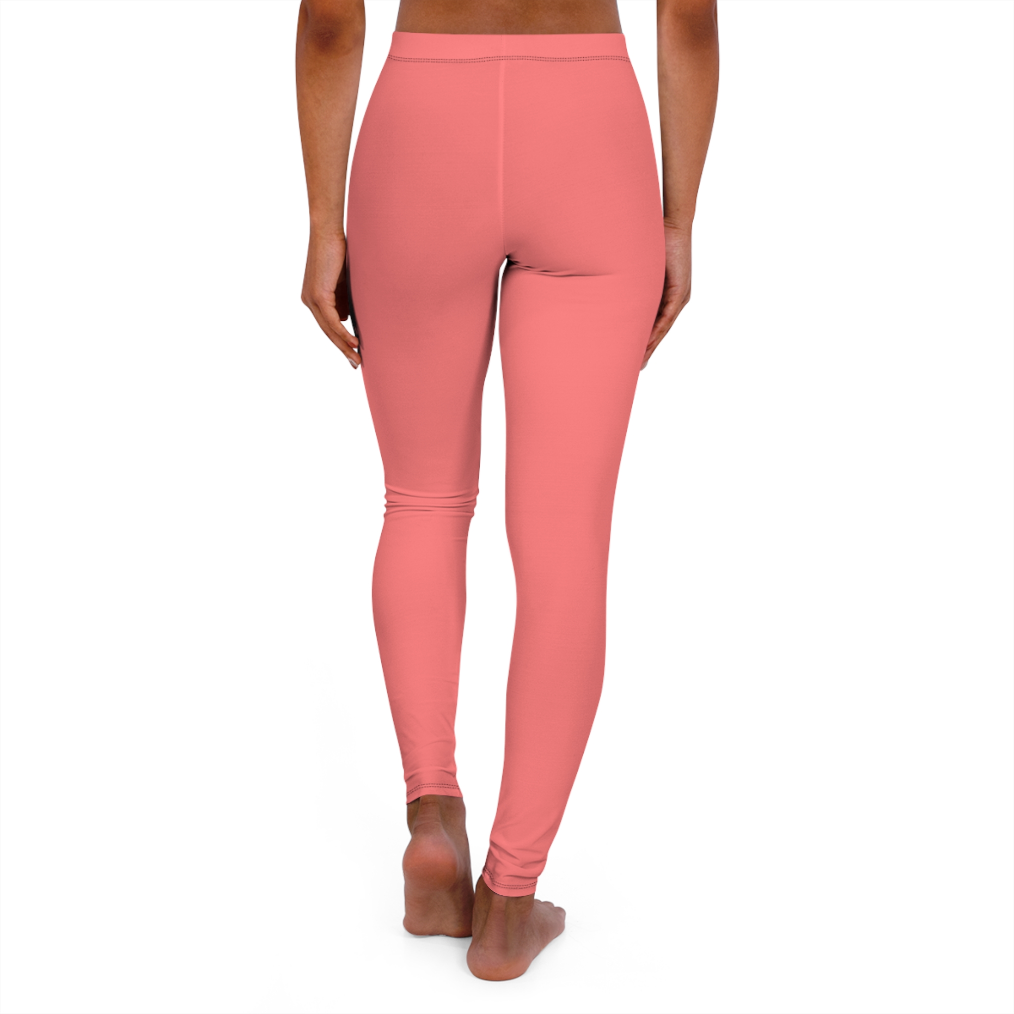 Solid Coral Women's Leggings — High-Stretch Casual Spandex Yoga & Everyday Wear - Image 3