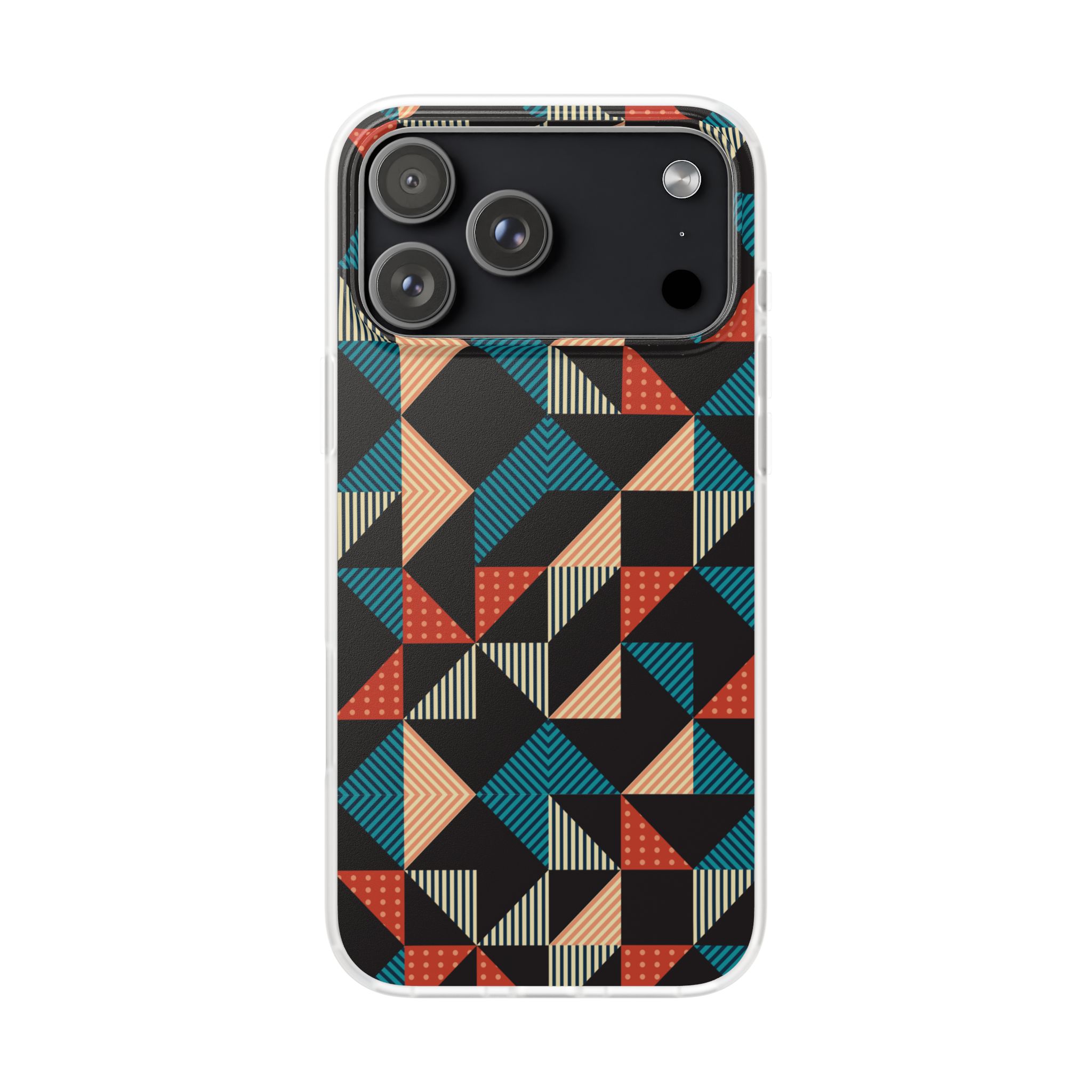 Geometric Retro Triangle Phone Case — Colorful Mid-Century Pattern Flexi Case - Image 112