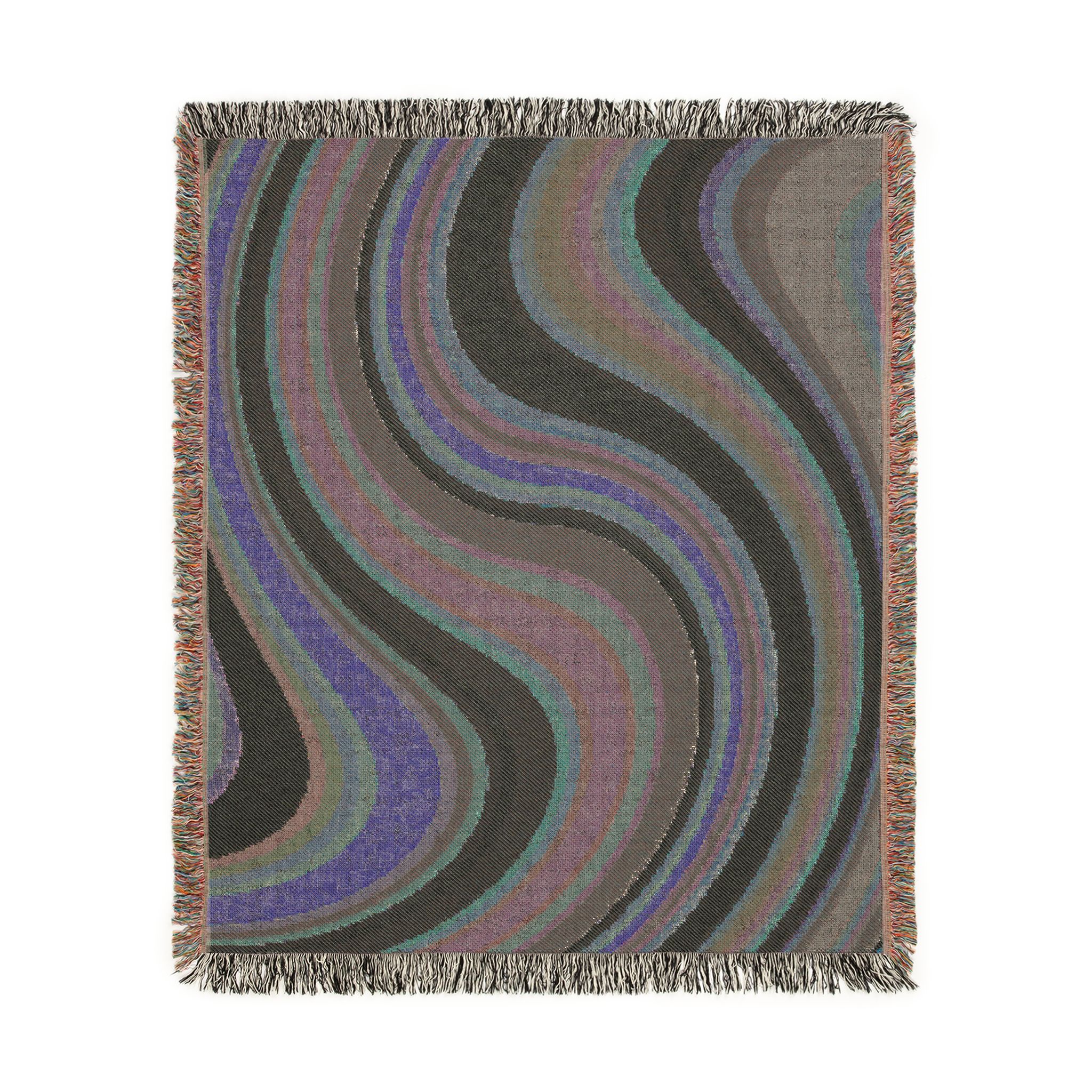 Woven Blanket — Retro Wave Abstract Throw Blanket - Image 9