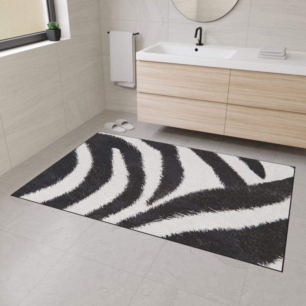 Zebra Print Heavy-Duty Floor Mat — Non-Slip Indoor/Outdoor Entrance Rug