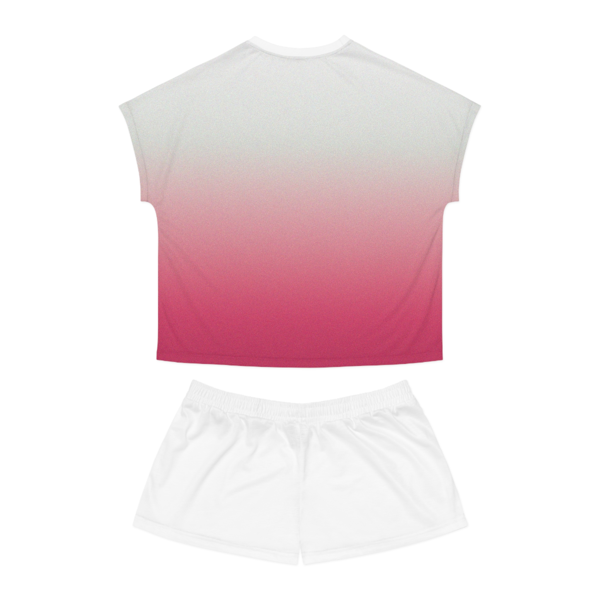 Women's Gradient Pajama Set - Pink Ombre Short Sleepwear - Image 3