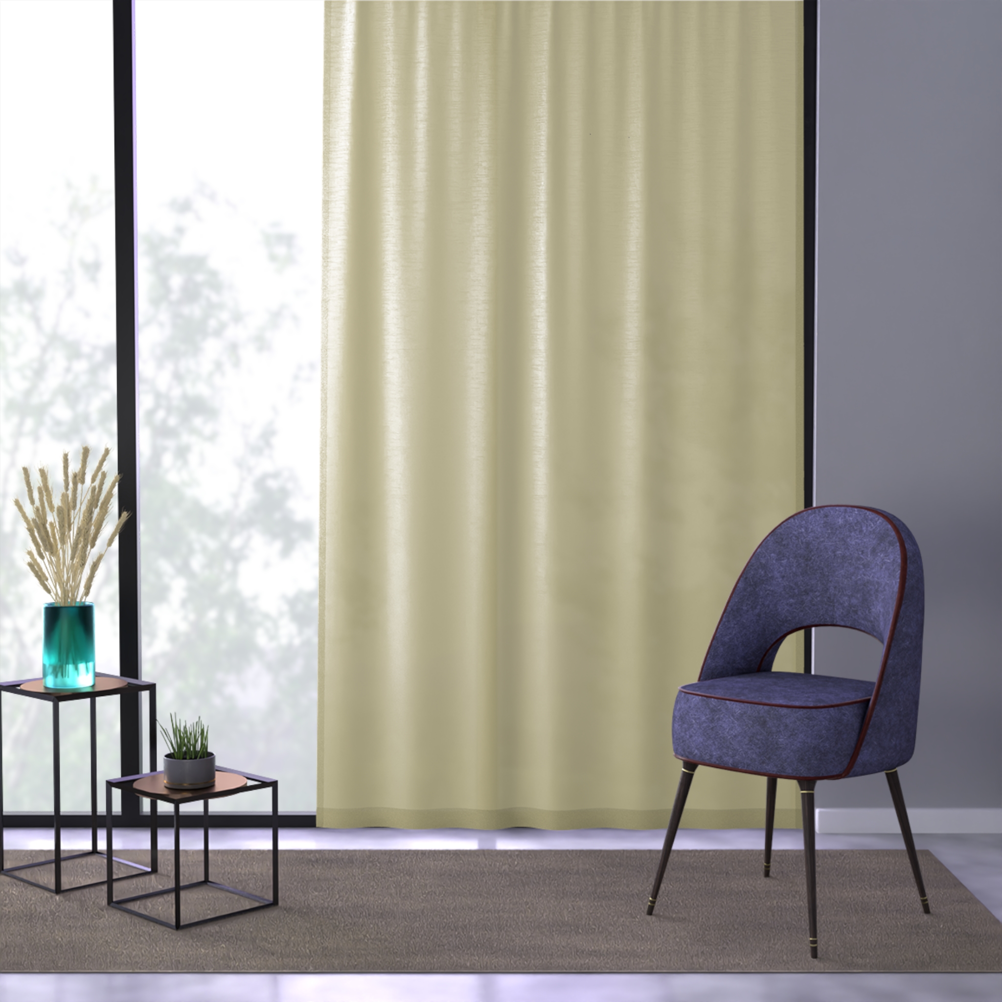 Sheer Yellow Window Curtain — Lightweight Sun-Filtering Drapery for Living Room & Bedroom - Image 3