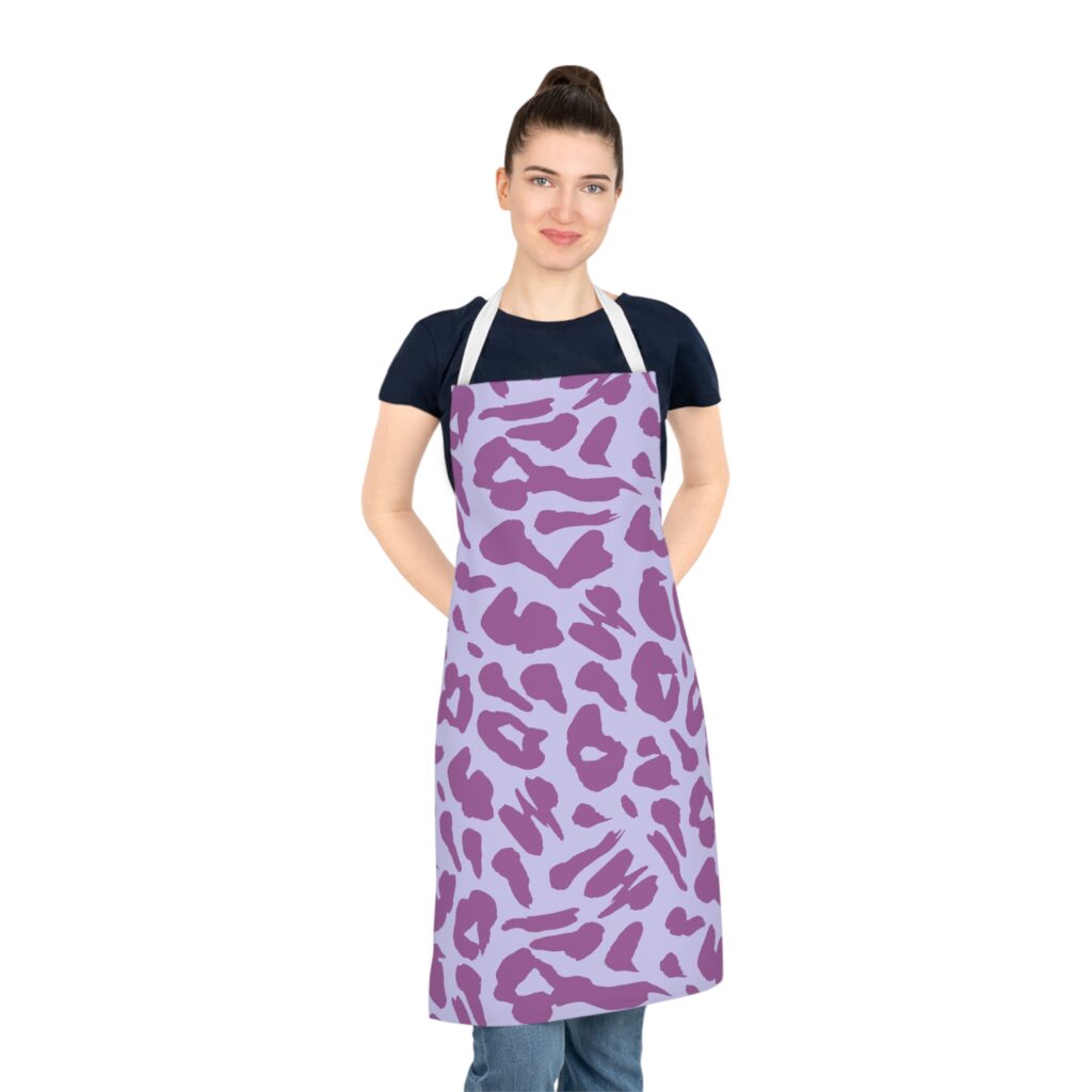 Purple Leopard Print Apron — Stylish Animal Print Kitchen Apron