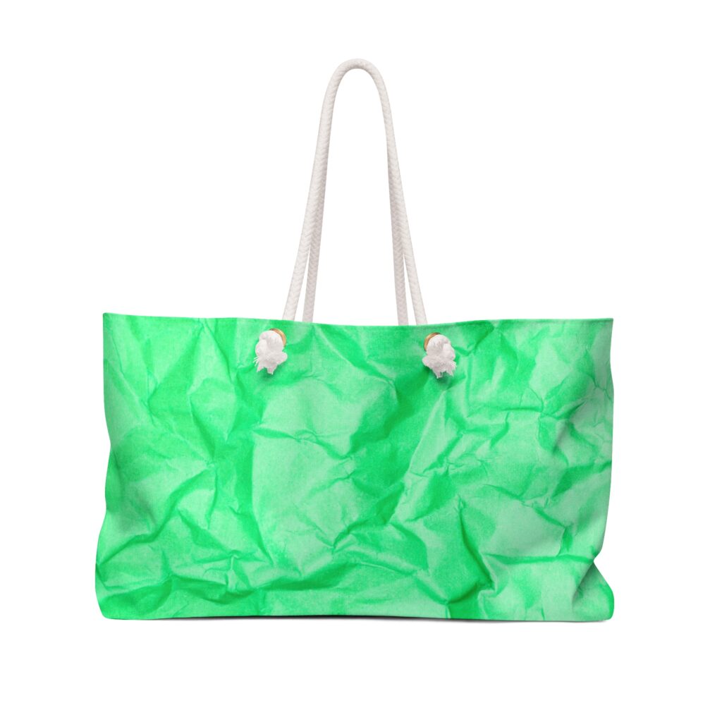 Green Crinkle Pattern Weekender Bag