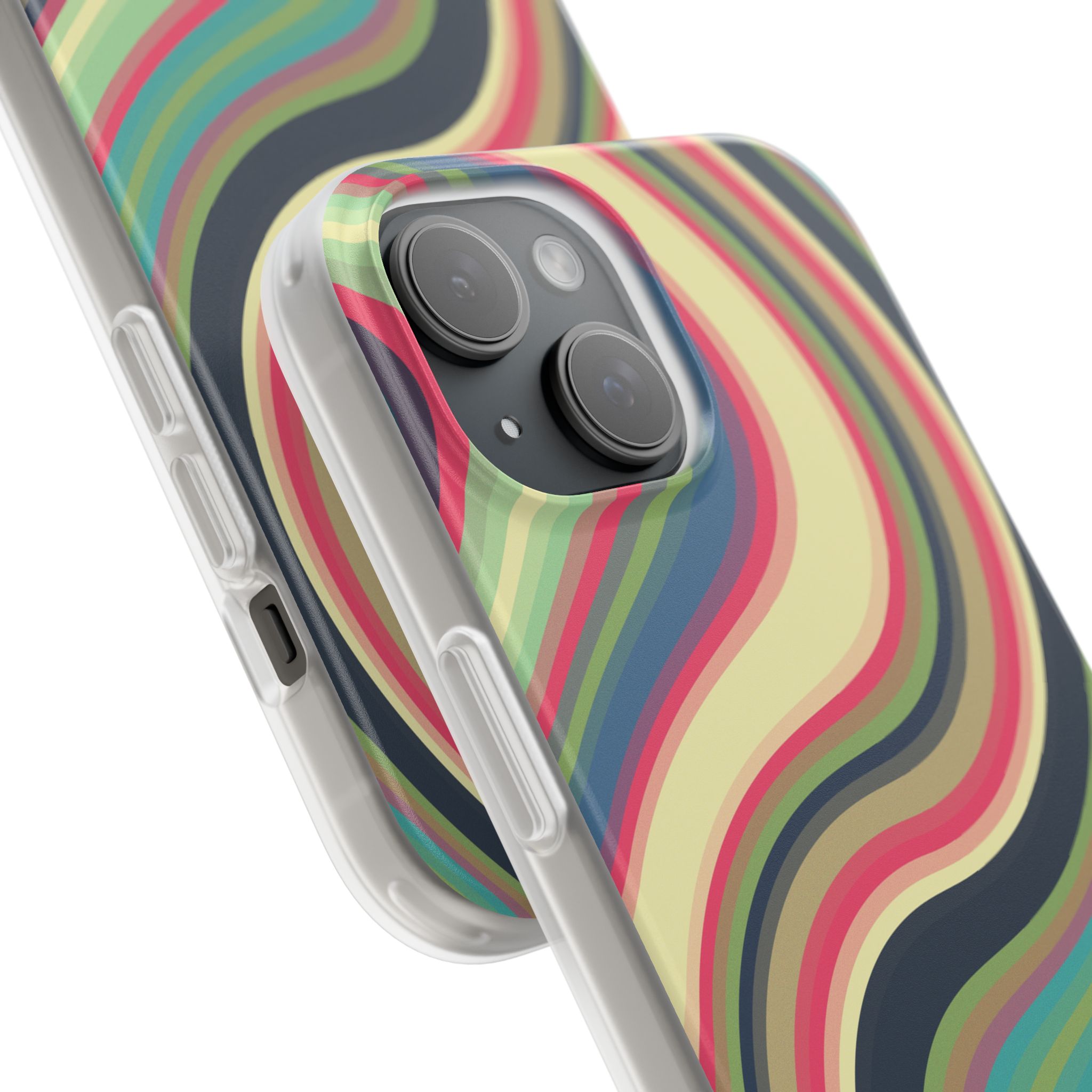 Colorful 1970s-Inspired Abstract Pattern– Retro Swirl Phone Case - Image 69