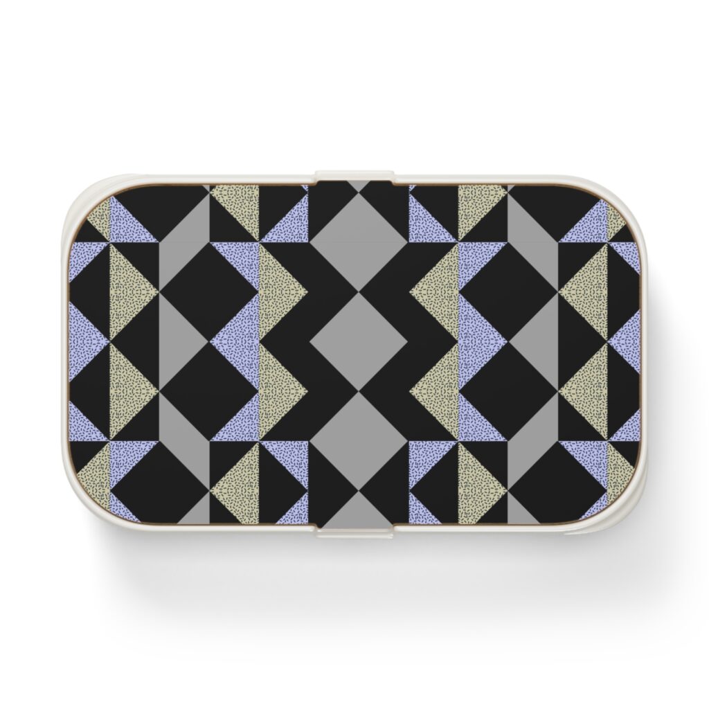 Geometric Black & Lavender Bento Lunch Box