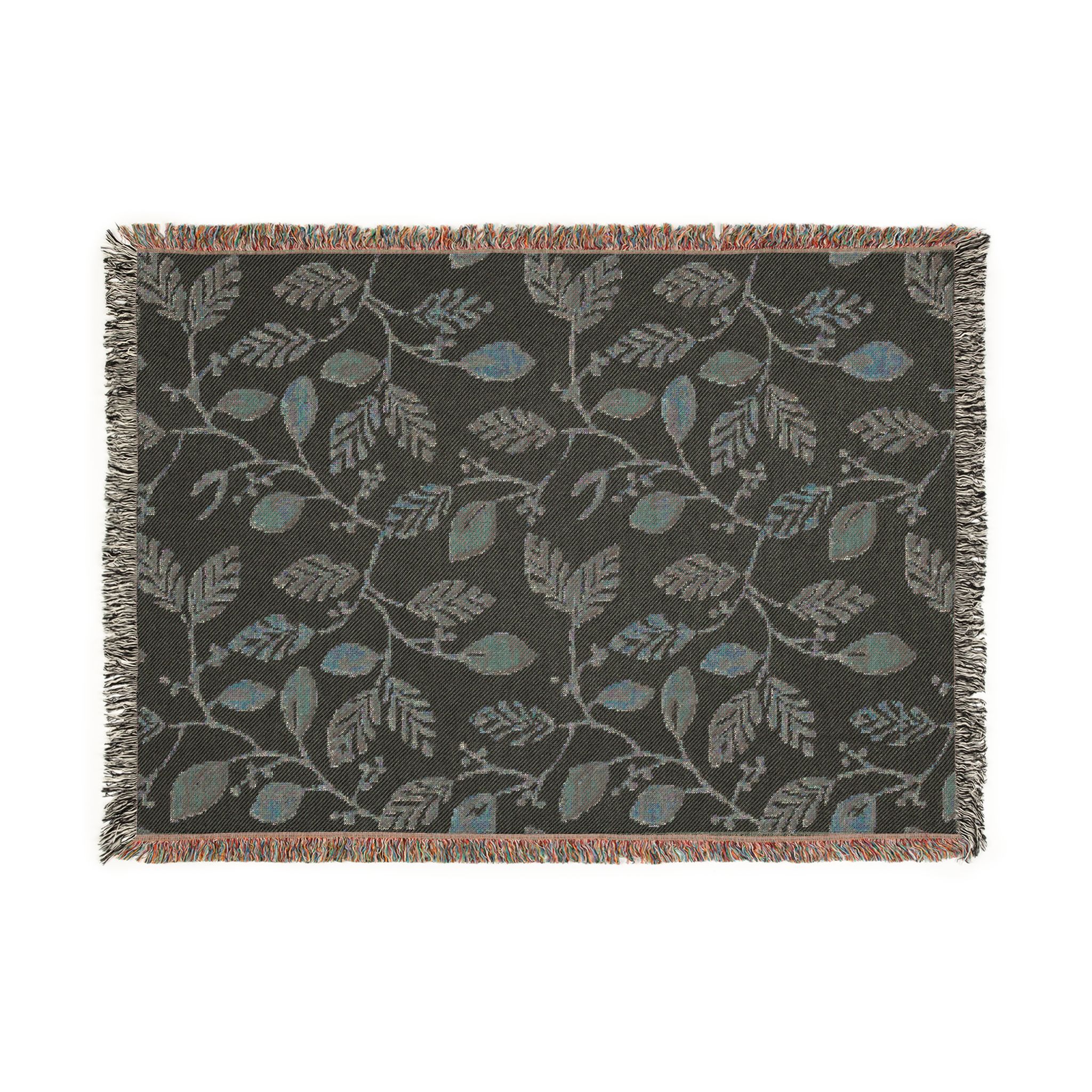 Woven Blanket — Cozy Botanical Throw Blanket with Leaf Pattern - Image 3