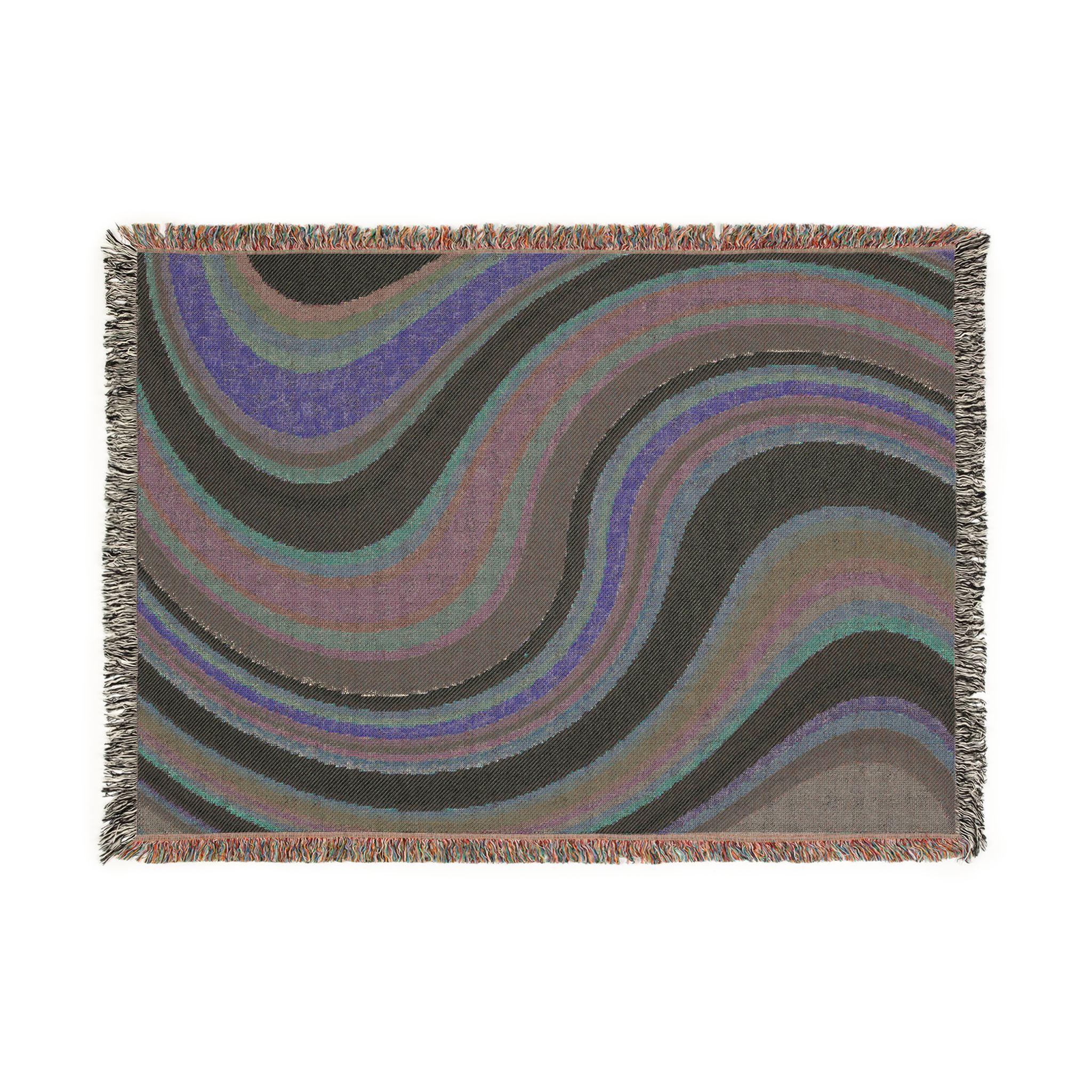 Woven Blanket — Retro Wave Abstract Throw Blanket - Image 3