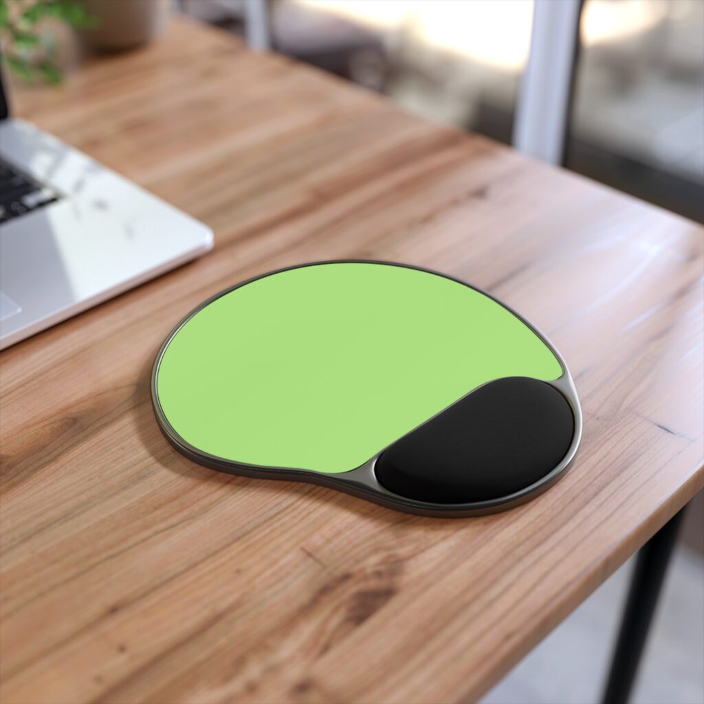 Solid Green Mouse Pad With Wrist Rest