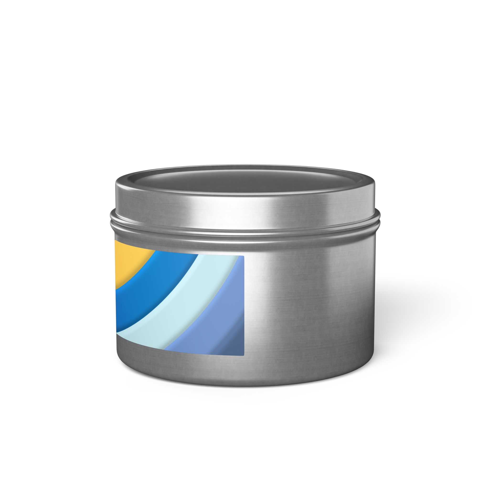 Blue & Gold Wave Tin Candle — Coastal Scented Soy Candle in Travel Tin - Image 53