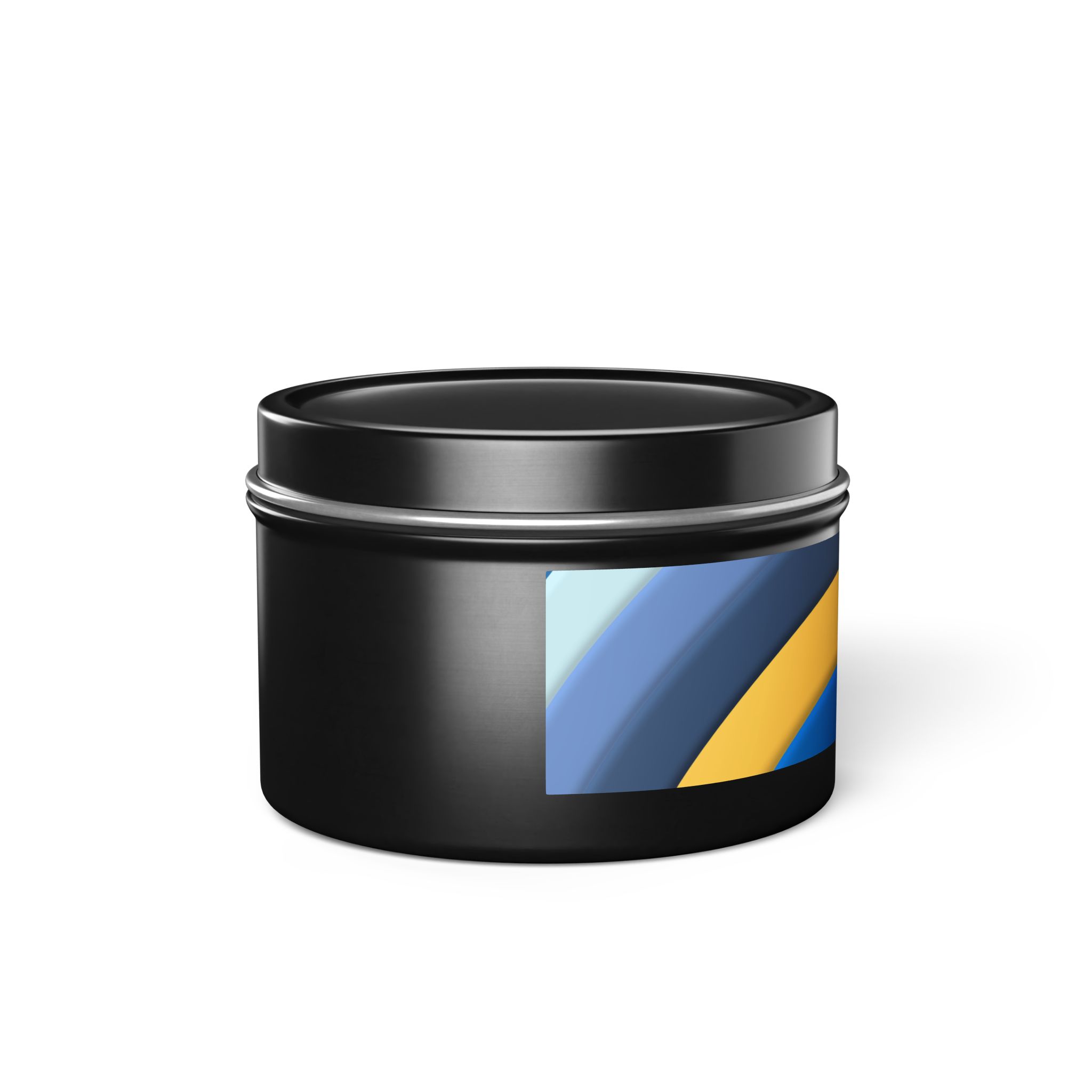 Blue & Gold Wave Tin Candle — Coastal Scented Soy Candle in Travel Tin - Image 62
