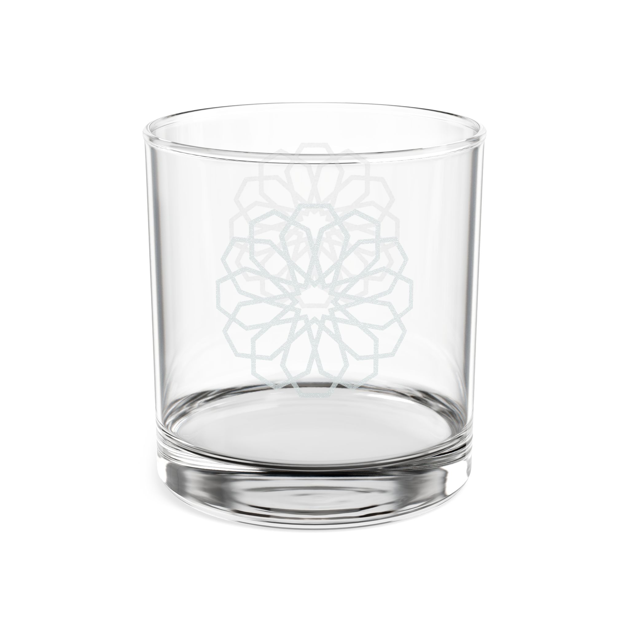 Engraved Floral Whiskey Glass - 10.5 oz Crystal Rocks Tumbler - Image 2