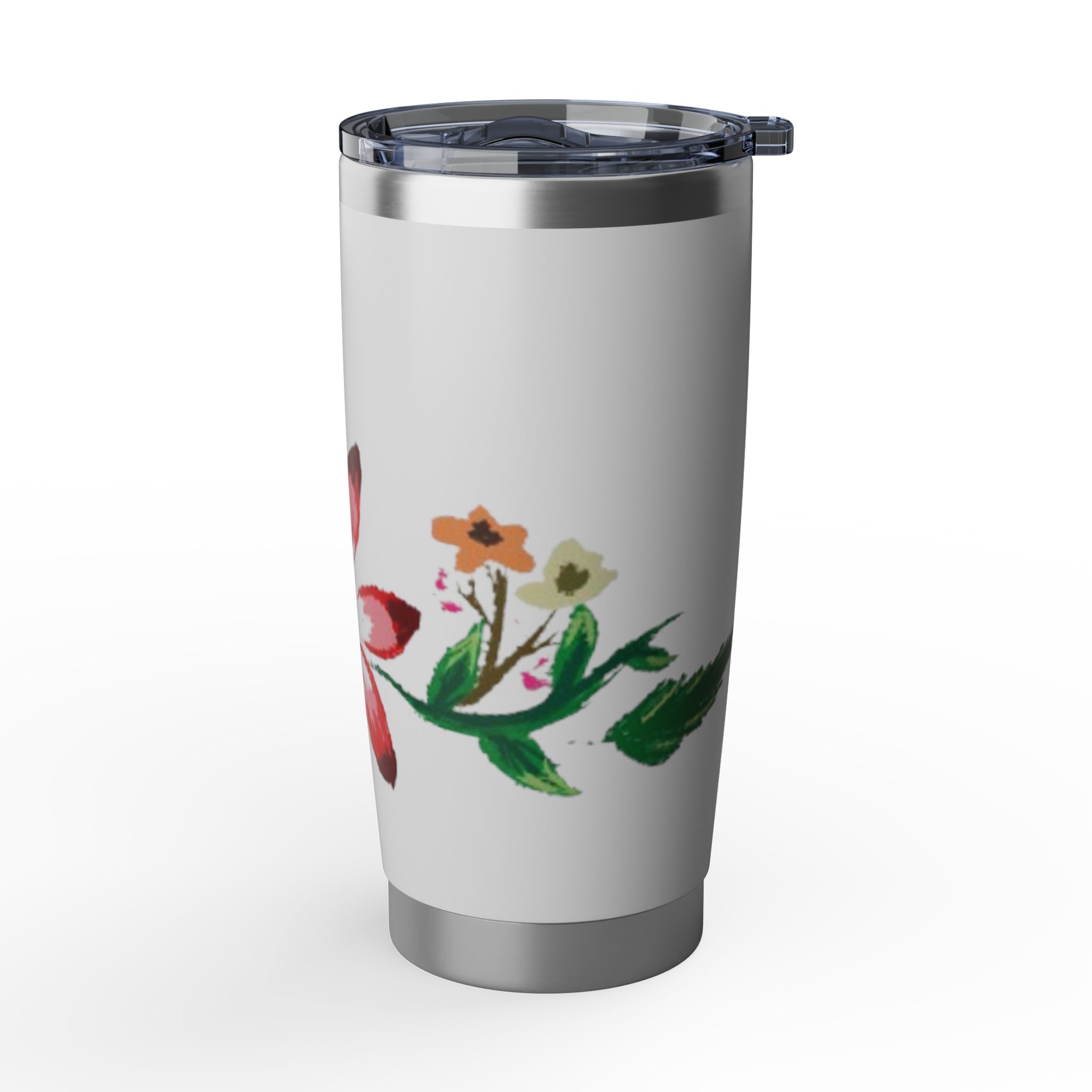 Floral Vagabond 20oz Tumbler – Hand-Painted Flower Travel Cup - Image 7