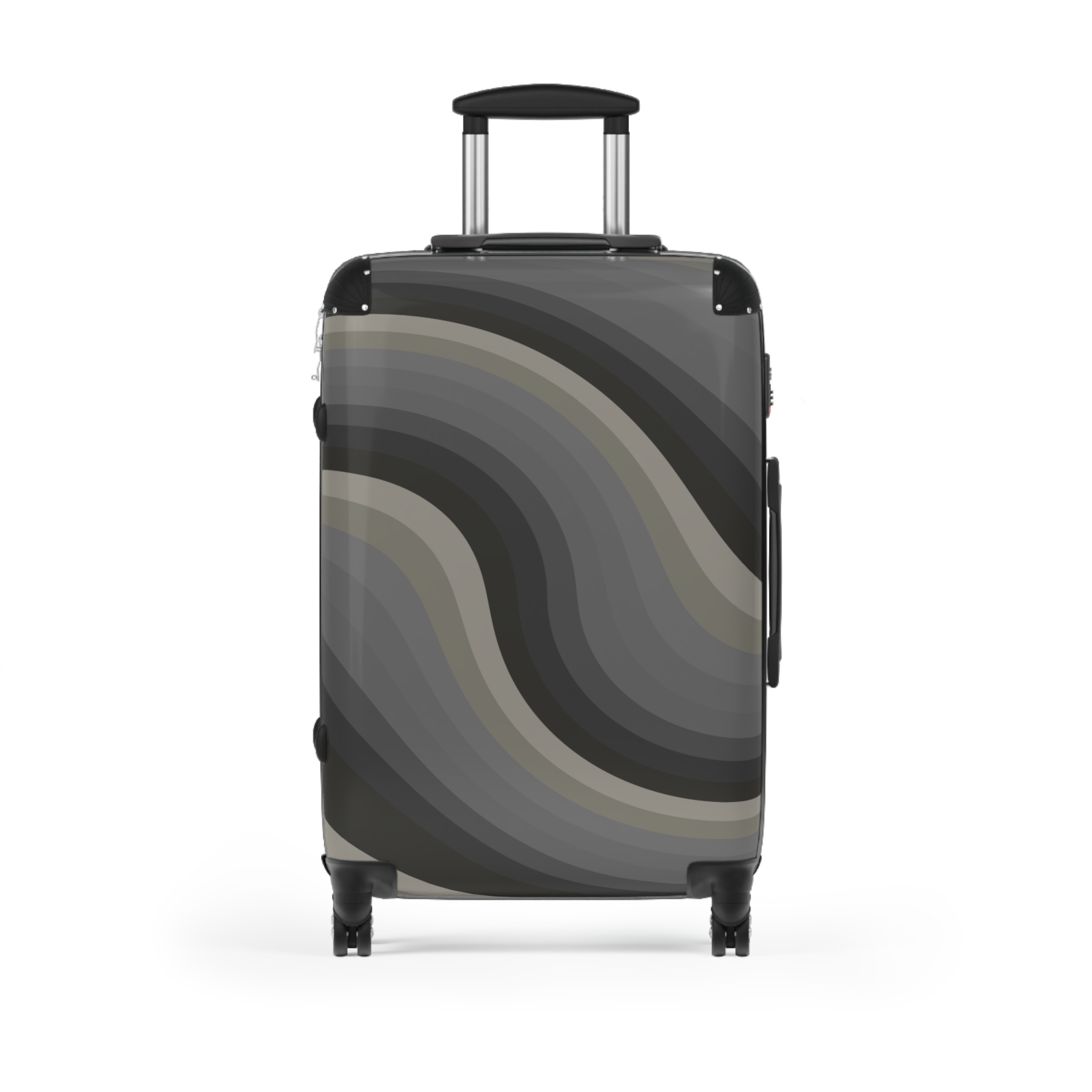 Gray Swirl Carry-On Suitcase — Modern Abstract Travel Luggage - Image 5