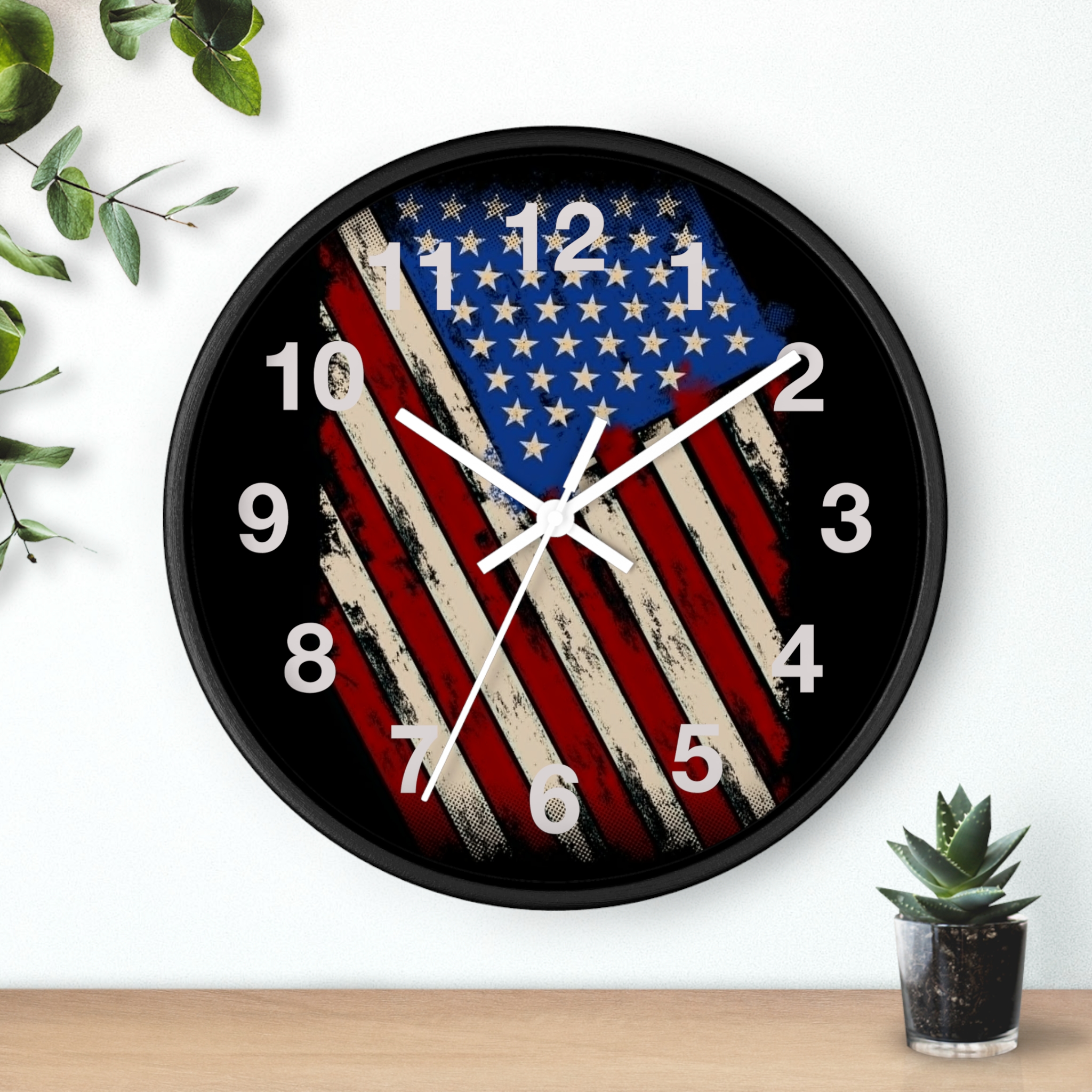 Patriotic Distressed American Flag Wall Clock – Vintage USA Home Decor - Image 3