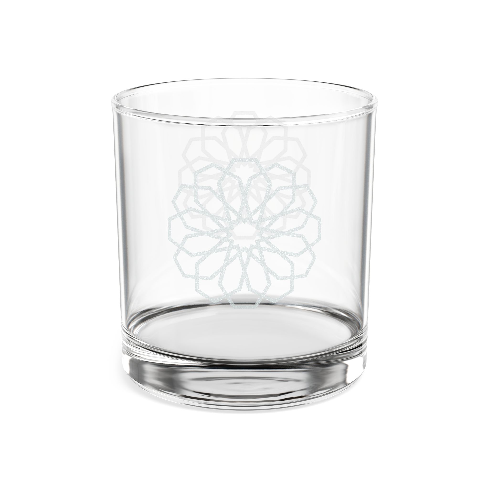 Engraved Floral Whiskey Glass - 10.5 oz Crystal Rocks Tumbler - Image 3