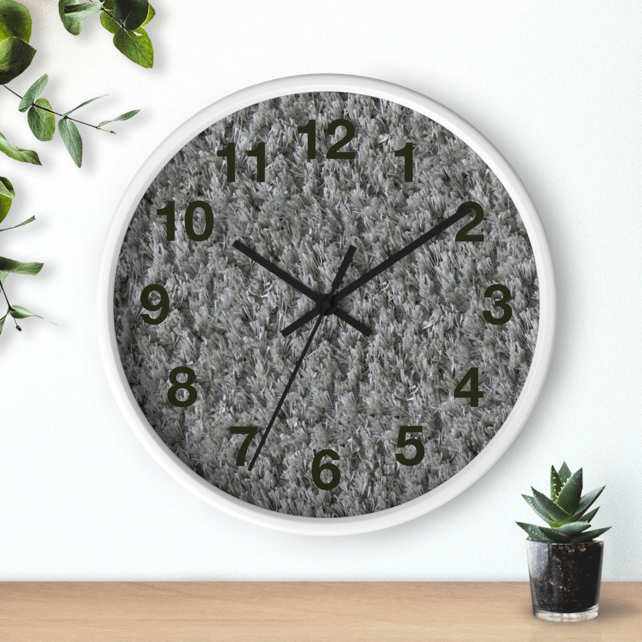 Gray Textured Wall Clock — Modern Neutral Home Decor Clock - Image 9