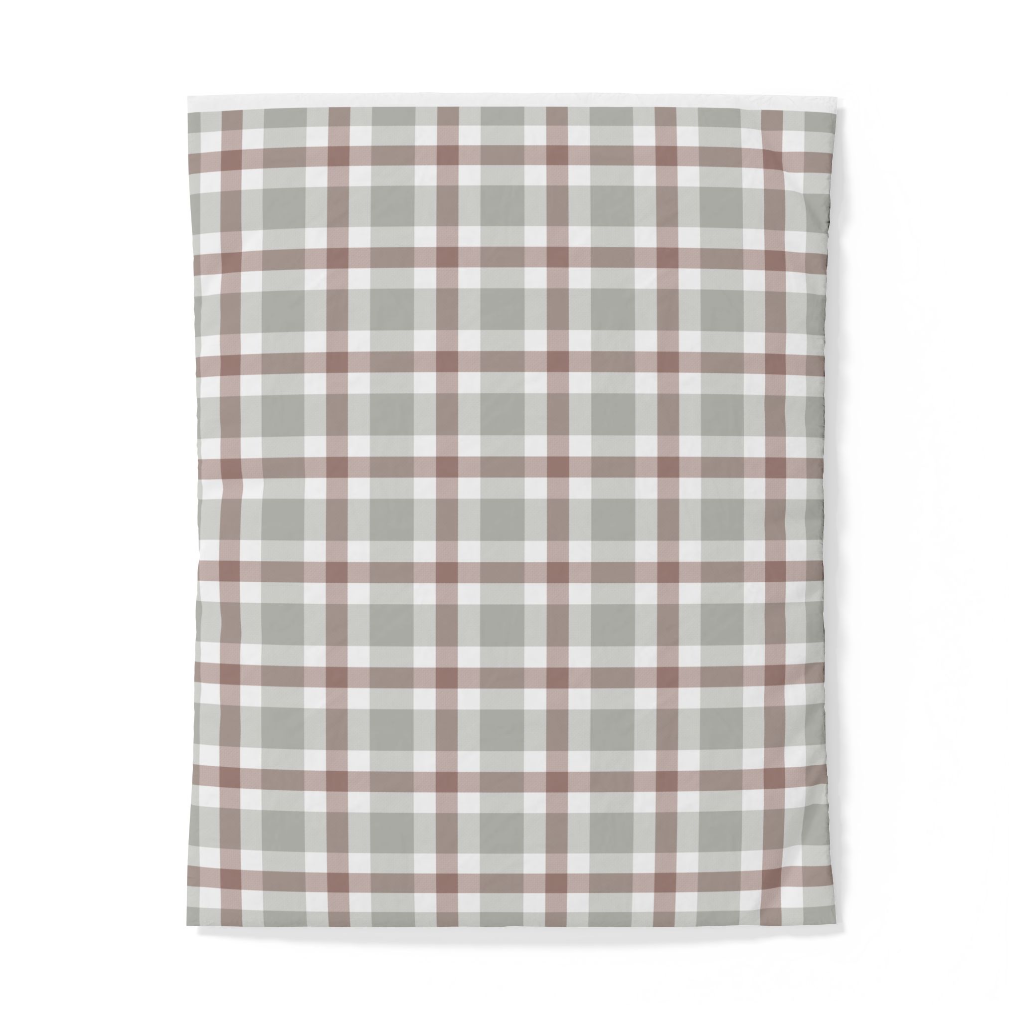 Plaid Cotton Duvet Cover — Neutral Earth Tones Rustic Farmhouse Bedding - Image 5