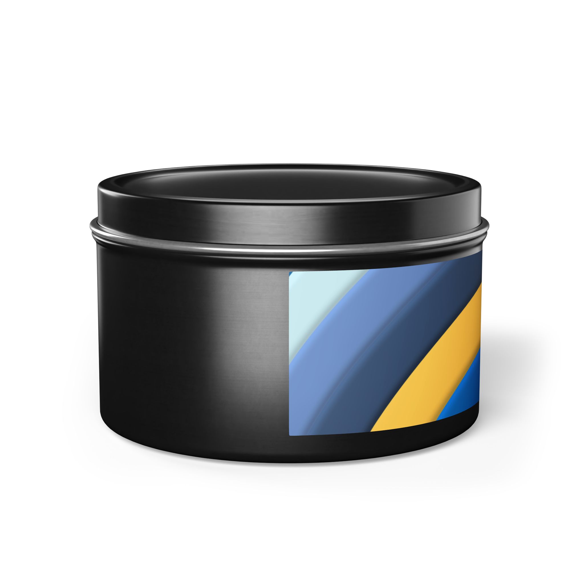 Blue & Gold Wave Tin Candle — Coastal Scented Soy Candle in Travel Tin - Image 127