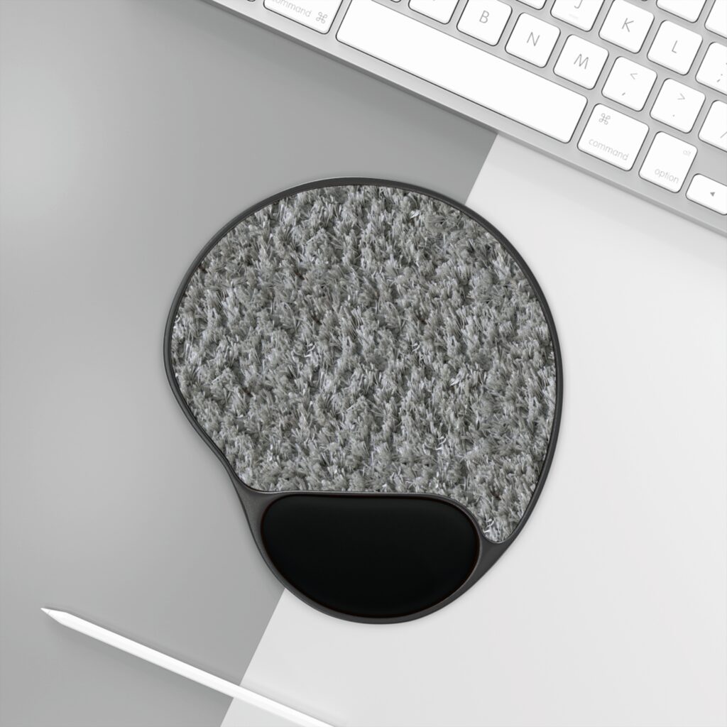 Grey Knit Texture Mouse Pad with Ergonomic Wrist Rest
