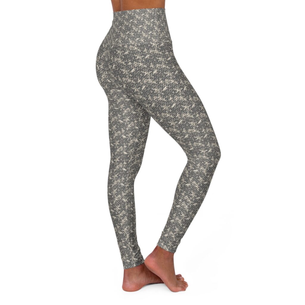 High-Waist Camouflage Yoga Leggings — Gray Tie-Dye Activewear