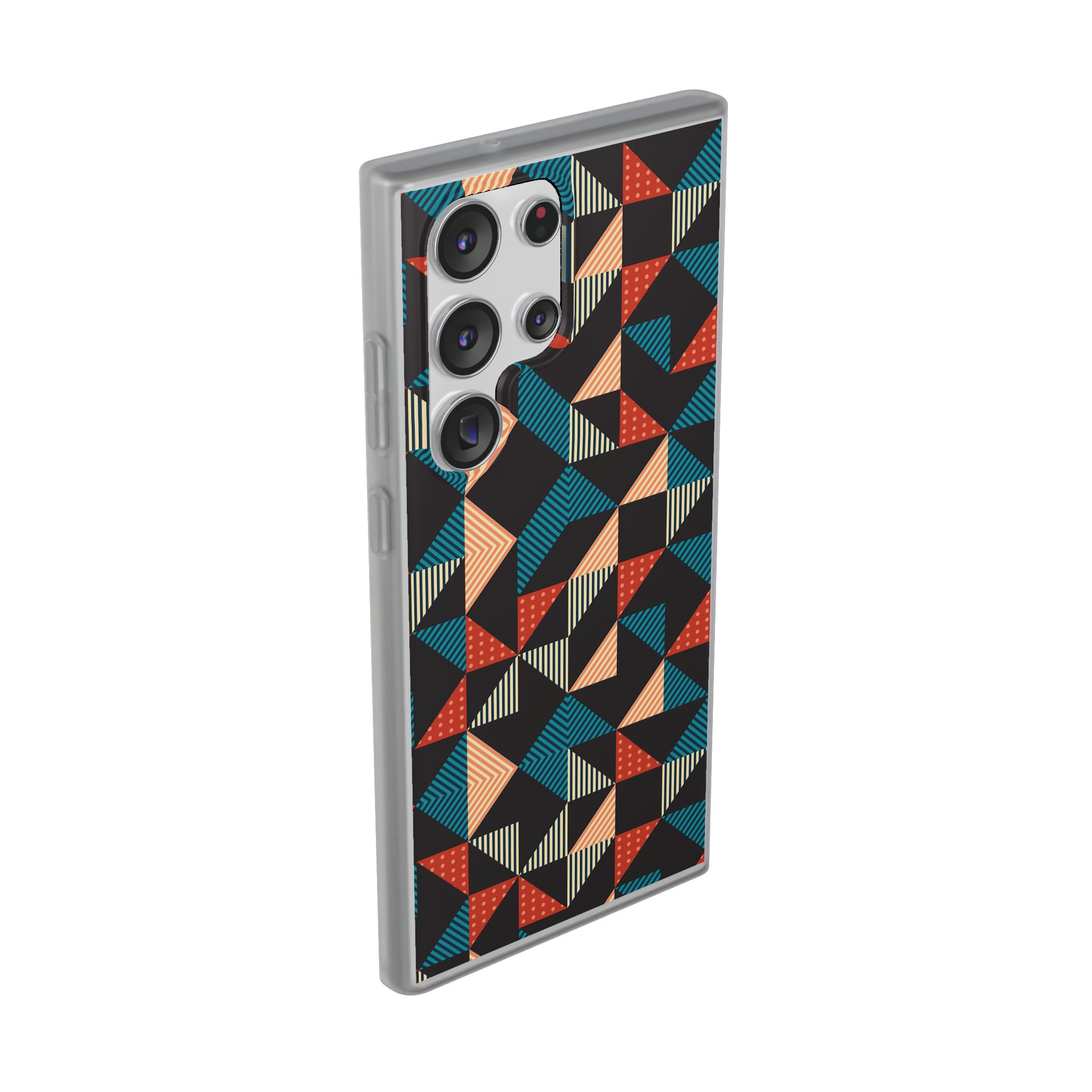 Geometric Retro Triangle Phone Case — Colorful Mid-Century Pattern Flexi Case - Image 65