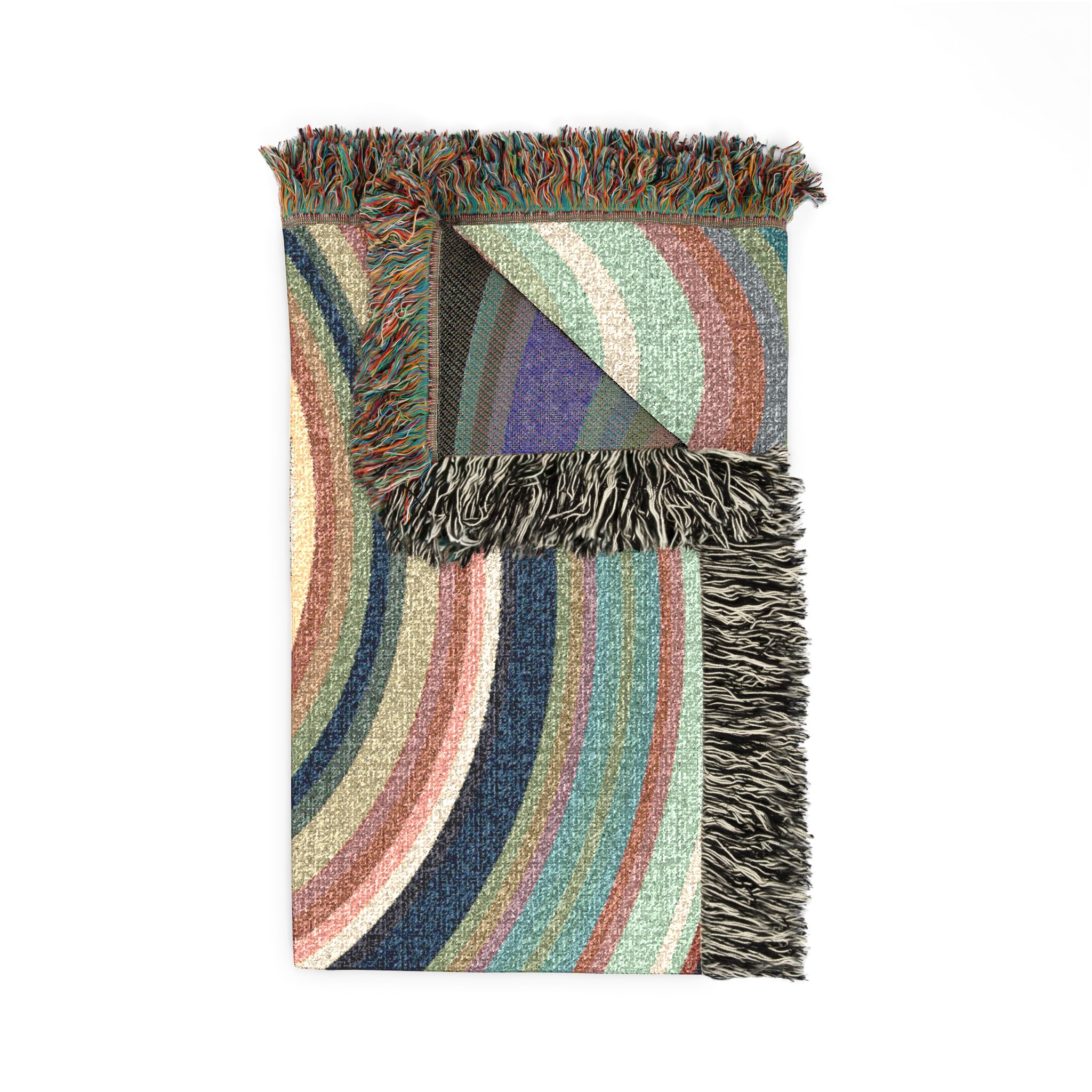 Woven Blanket — Retro Wave Abstract Throw Blanket - Image 4
