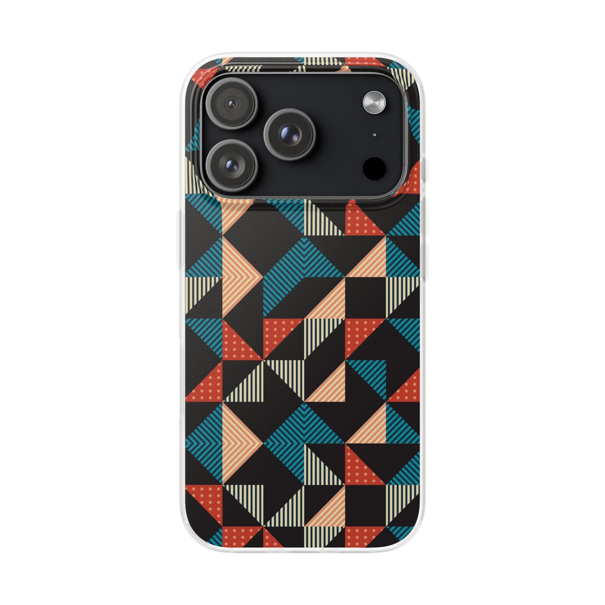 Geometric Retro Triangle Phone Case — Colorful Mid-Century Pattern Flexi Case - Image 106