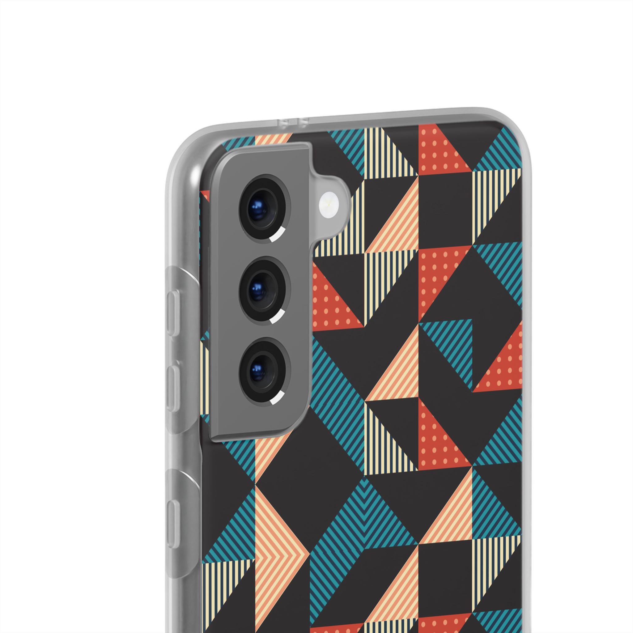 Geometric Retro Triangle Phone Case — Colorful Mid-Century Pattern Flexi Case - Image 11