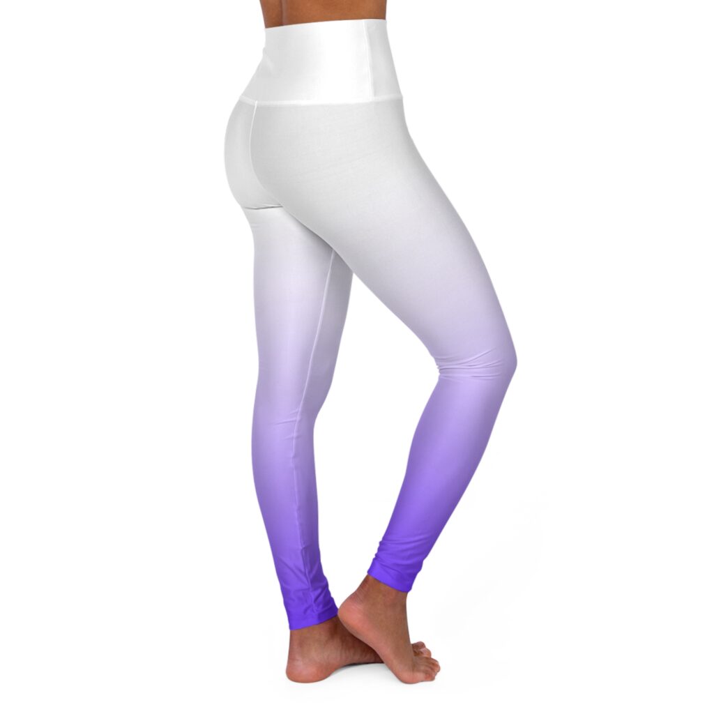 Purple Ombre High-Waist Yoga Leggings — Gradient AOP Activewear