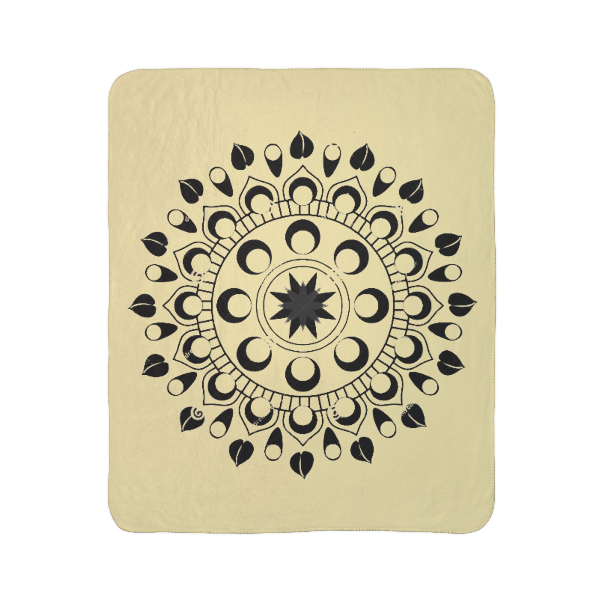 Moon Phase Mandala Fleece Sherpa Blanket - Image 2