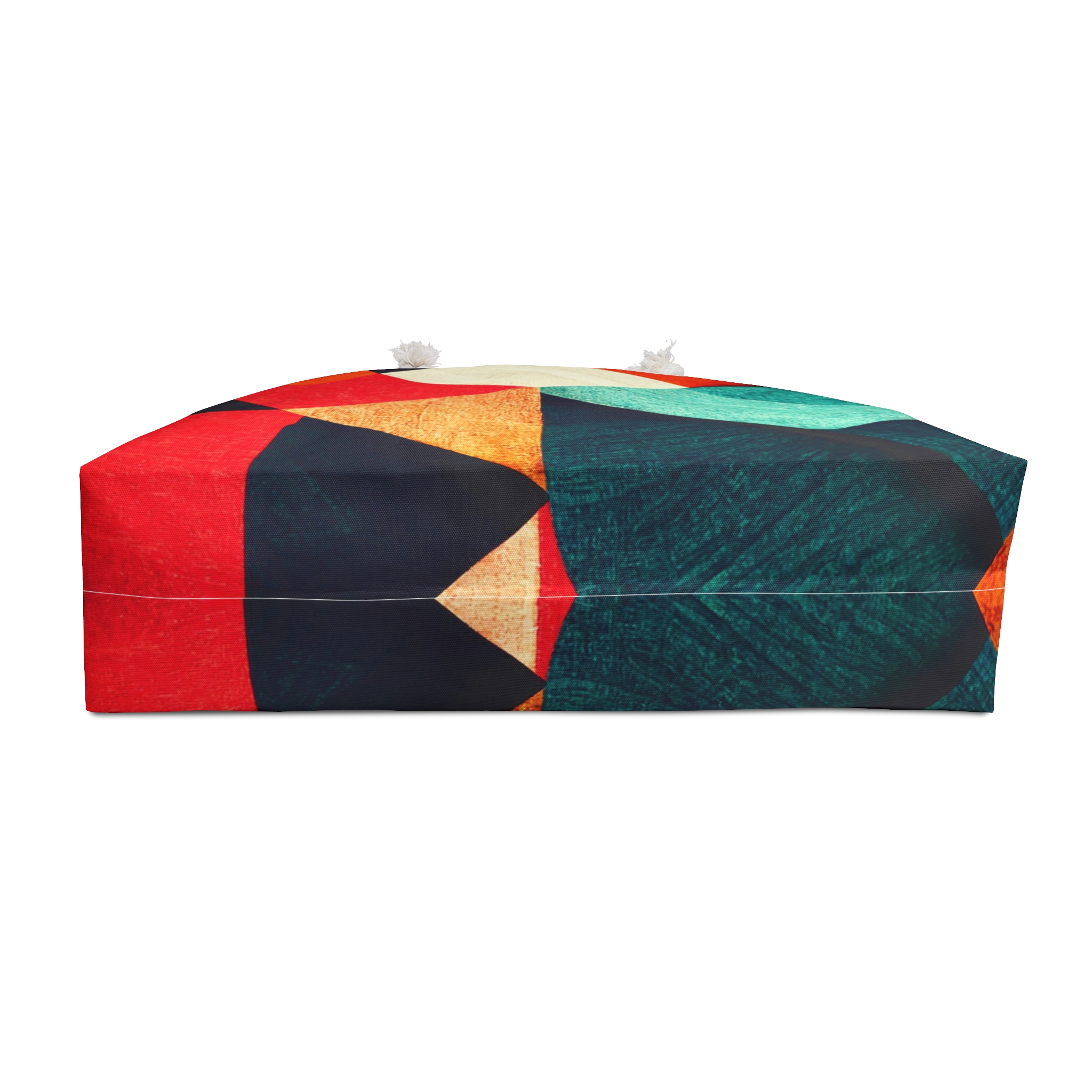 Geometric Colorblock Weekender Bag — Retro Boho Travel Tote - Image 4