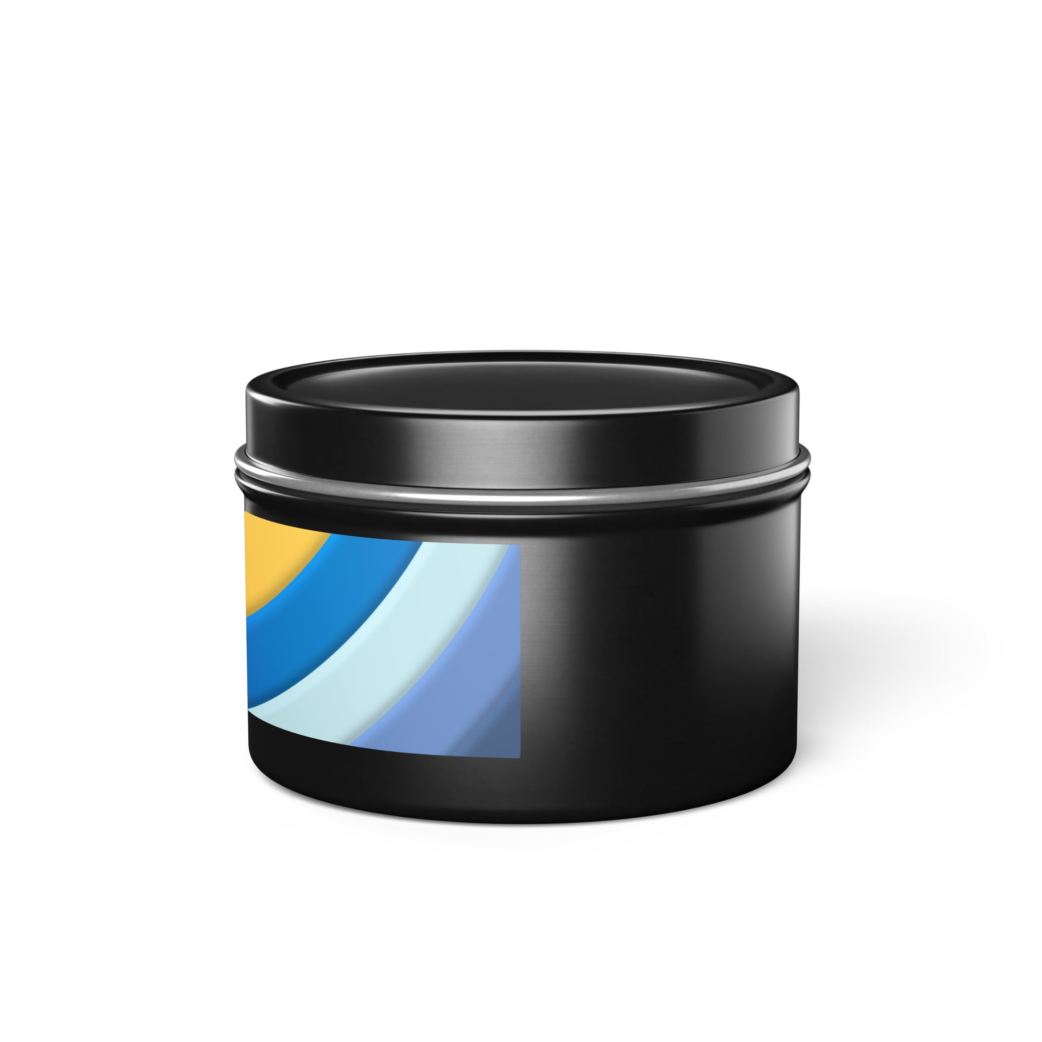 Blue & Gold Wave Tin Candle — Coastal Scented Soy Candle in Travel Tin - Image 123