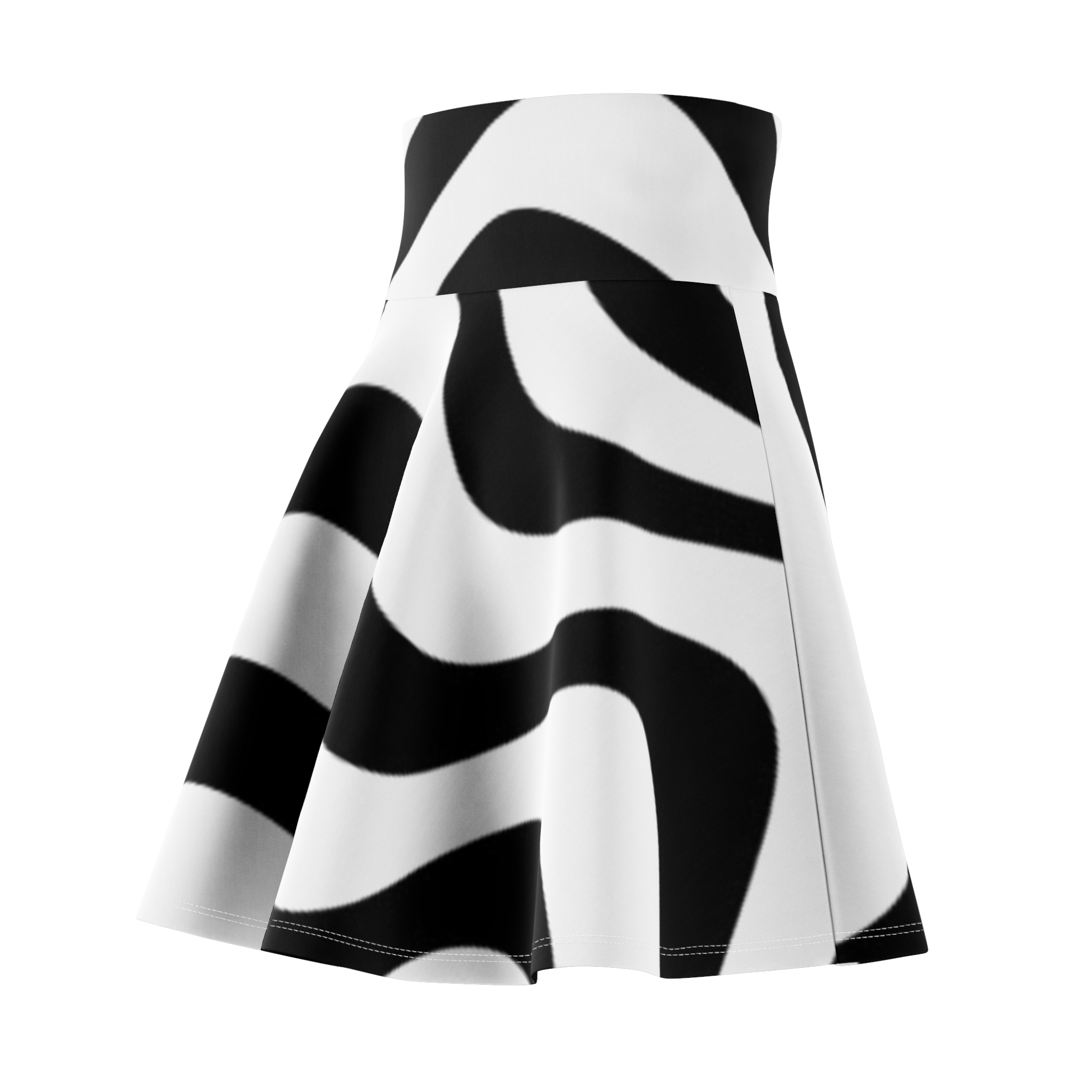 Zebra Print Skater Skirt — Black & White Bold Animal Pattern - Image 5