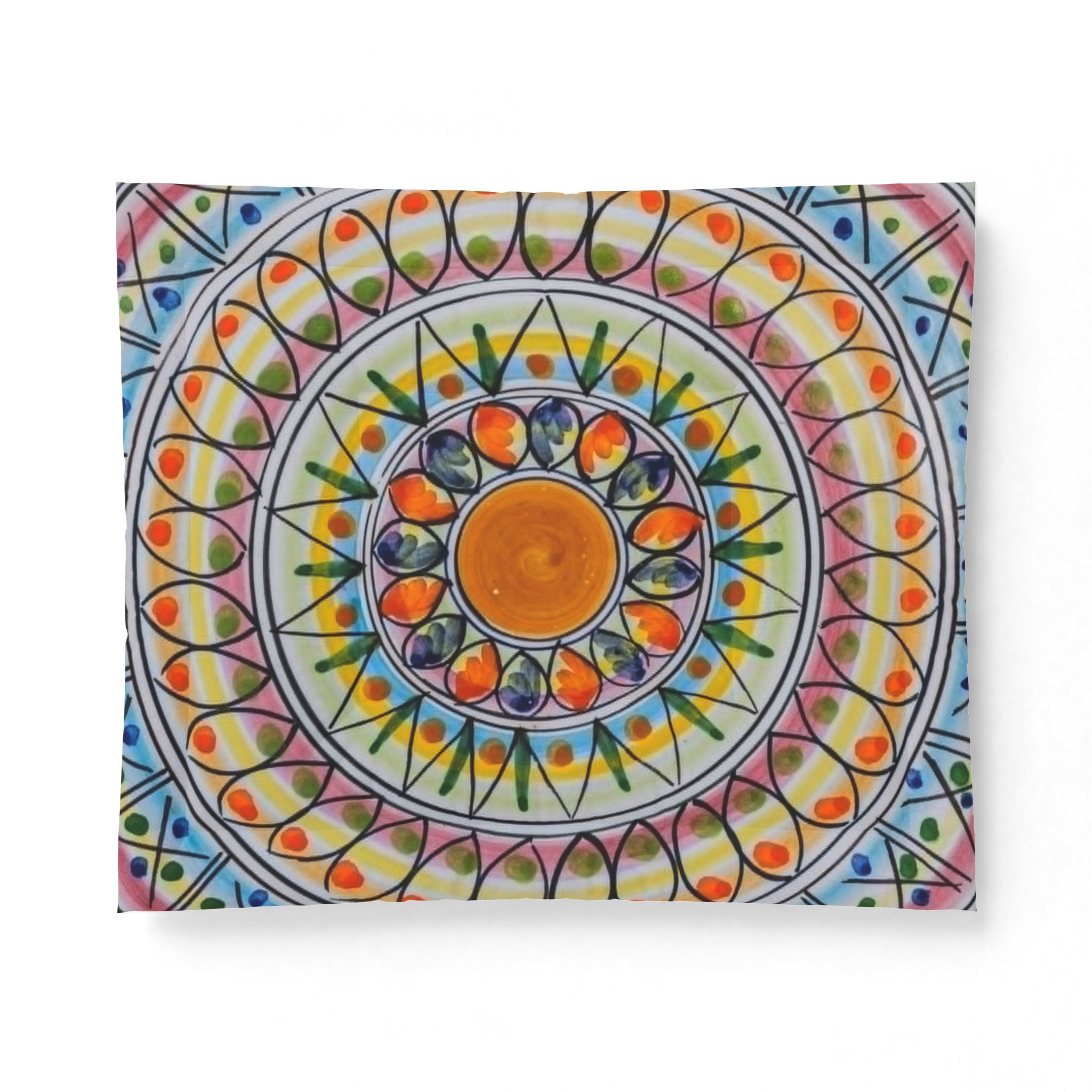Mandala Sunburst Cotton Comforter – Colorful Boho Bedding Throw - Image 2