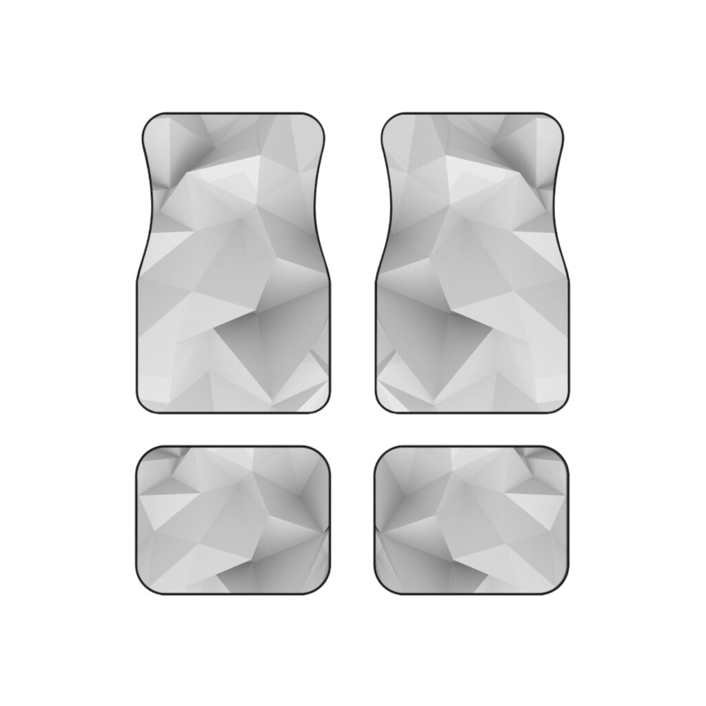 Geometric Gray Abstract Car Mats Set of 4