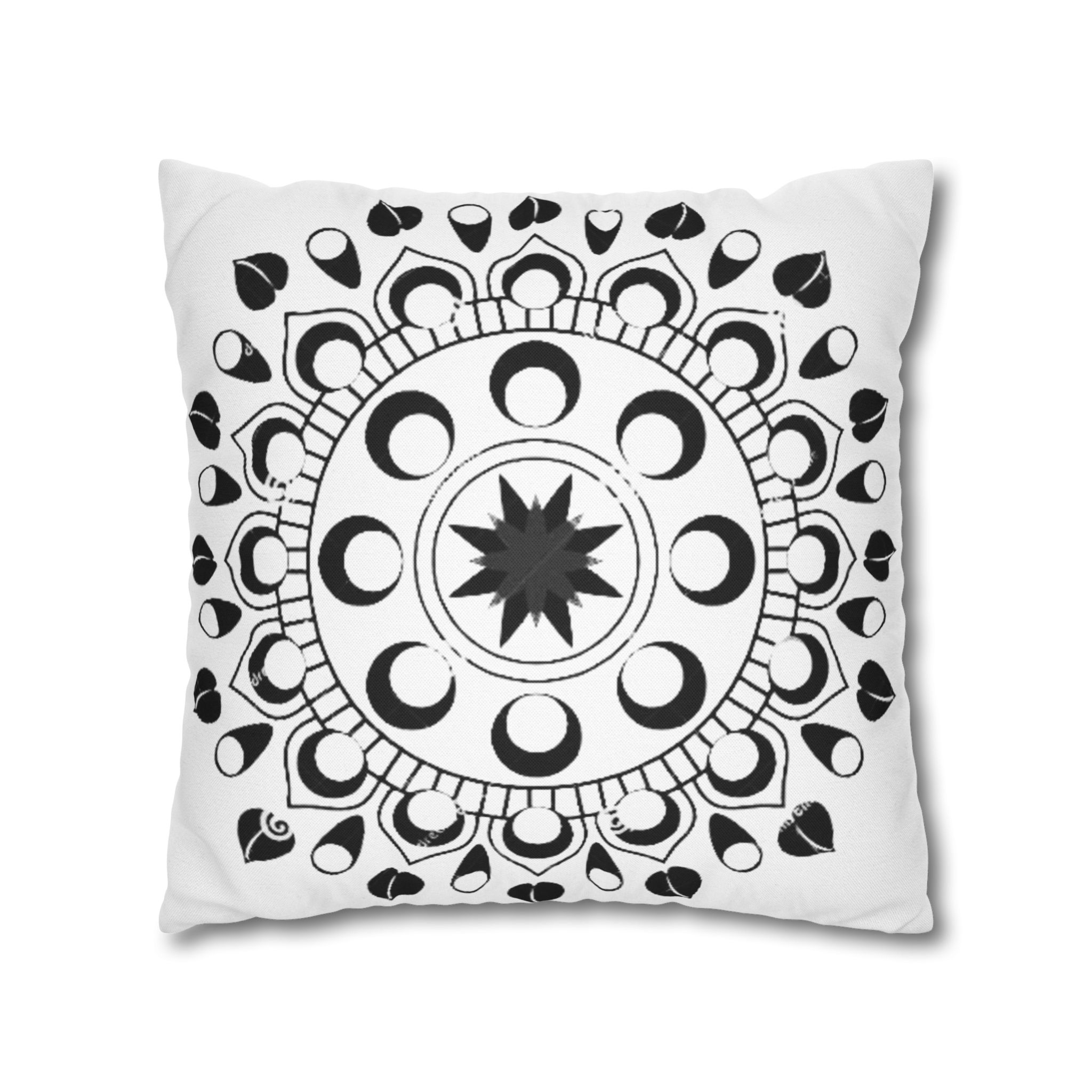 Celestial Moon Phases Mandala Square Pillowcase - Image 13
