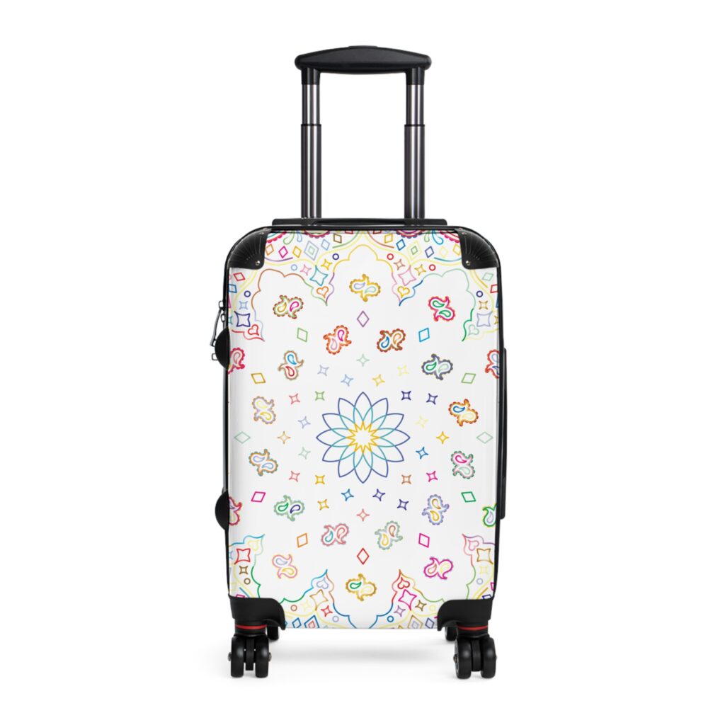 Pastel Floral Mandala Suitcase | Patterned Luggage Cover