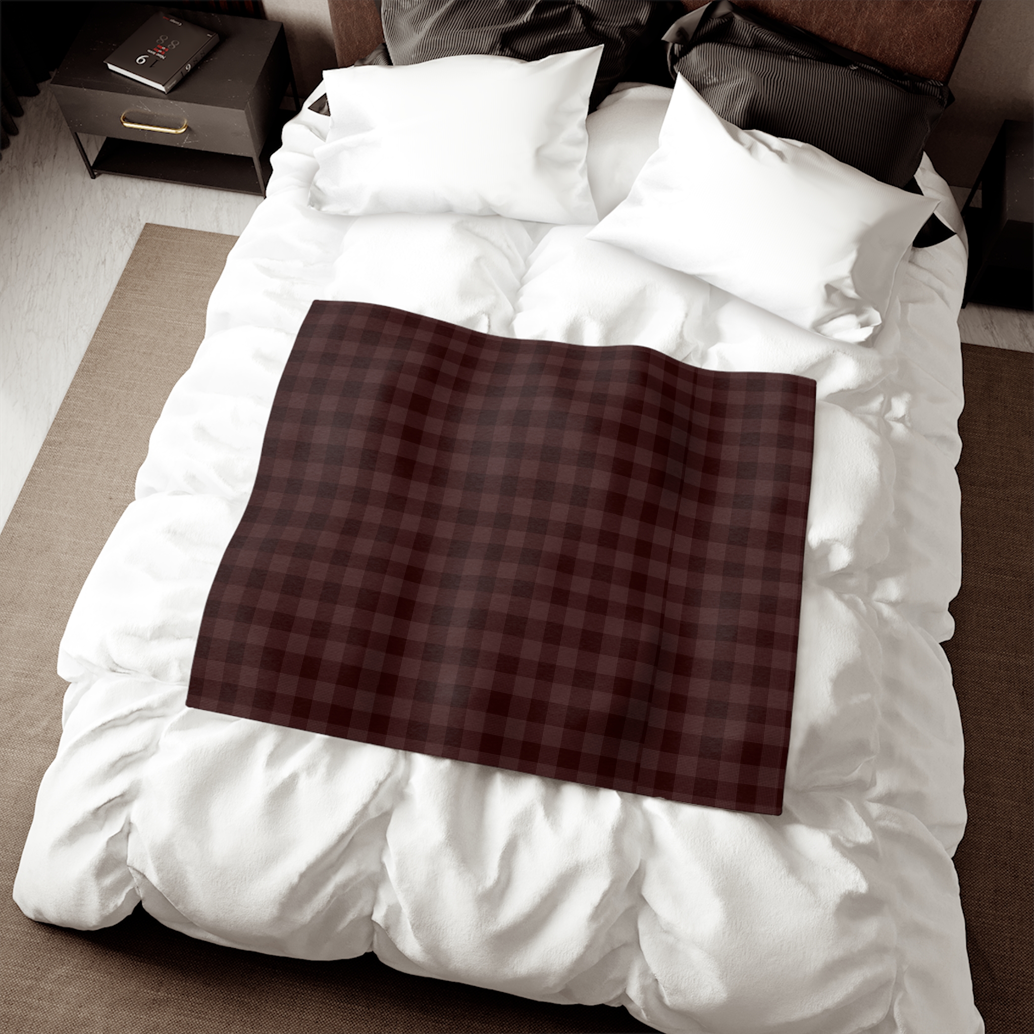 Burgundy Buffalo Plaid Cozy Sweatshirt Blanket - Image 4