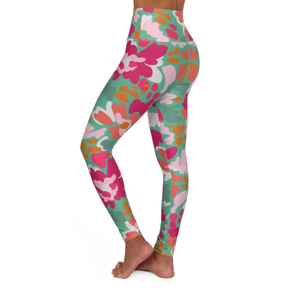 Colorful Floral High-Waisted Yoga Leggings