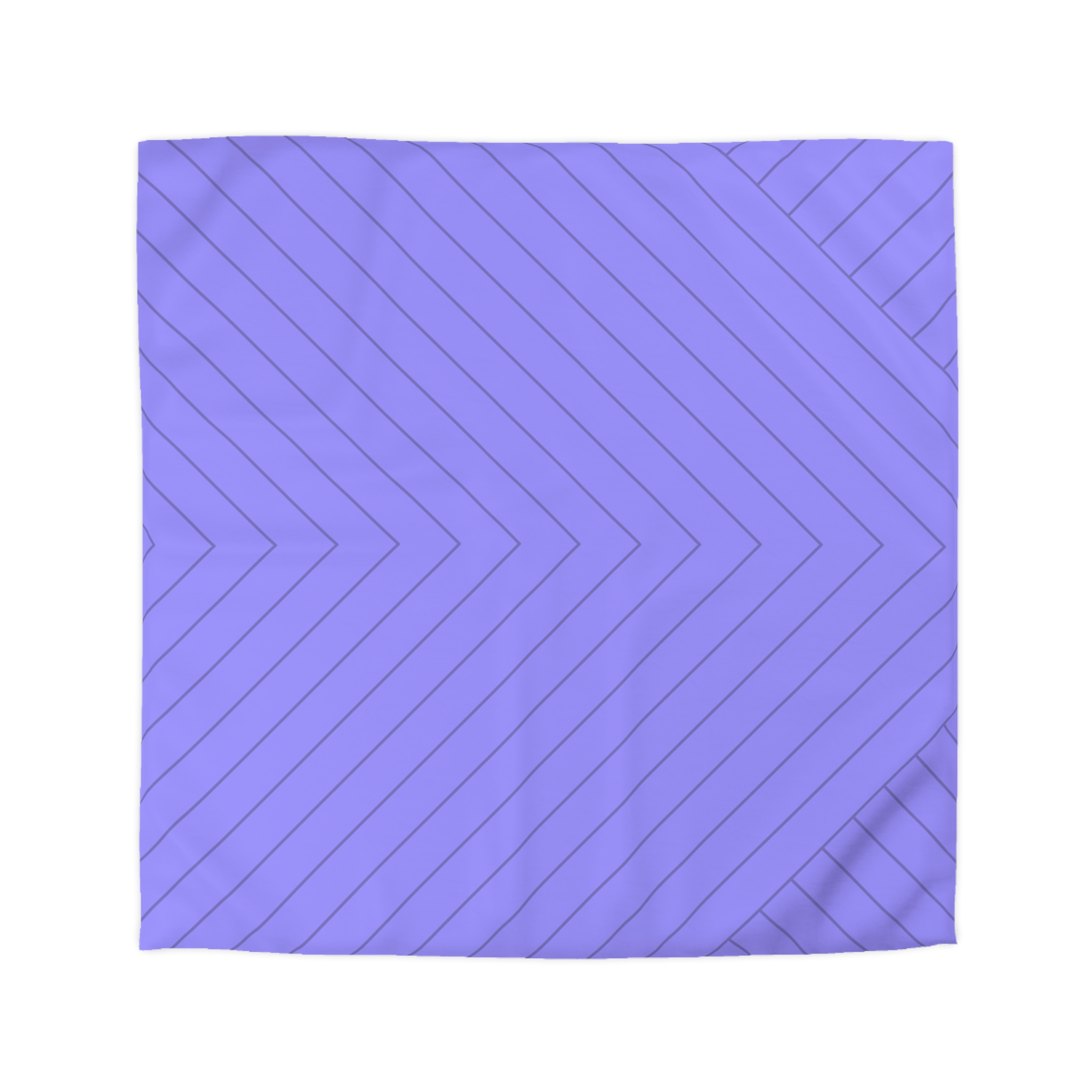 Lavender Geometric Duvet Cover — Modern Chevron Striped Microfiber - Image 4