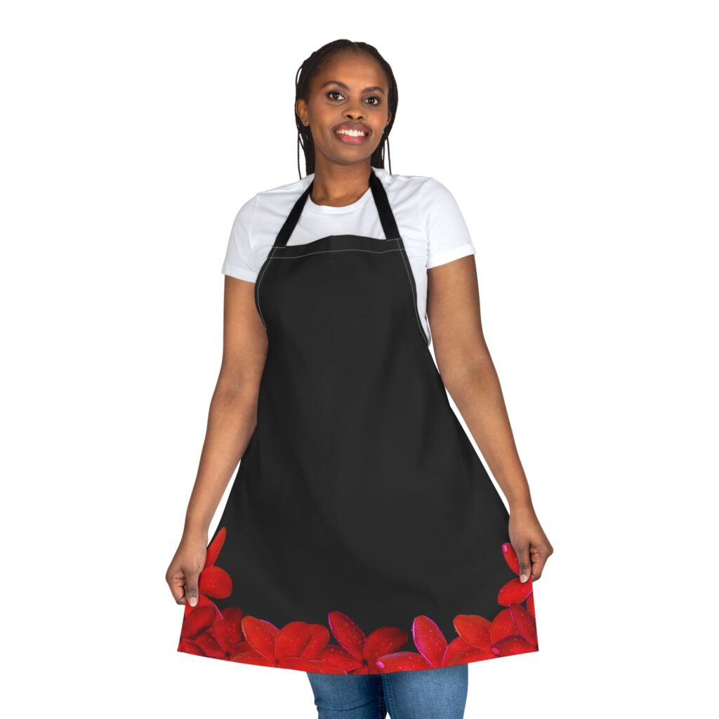 Red Petal Border Apron