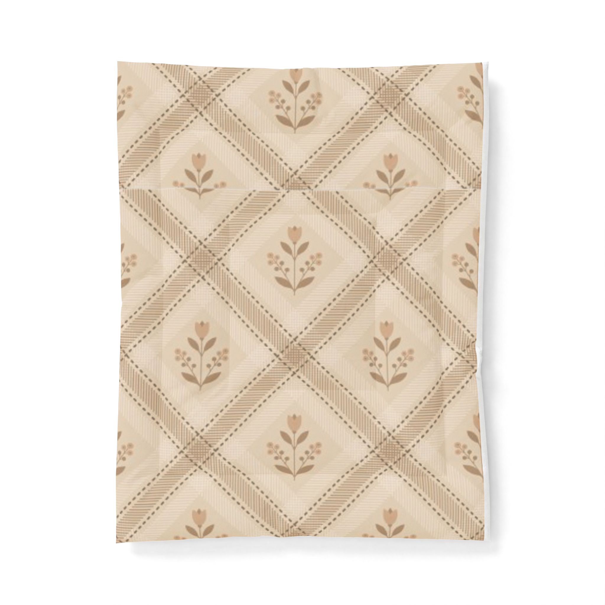 Vintage Floral Diamond Pattern Cotton Comforter - Image 5