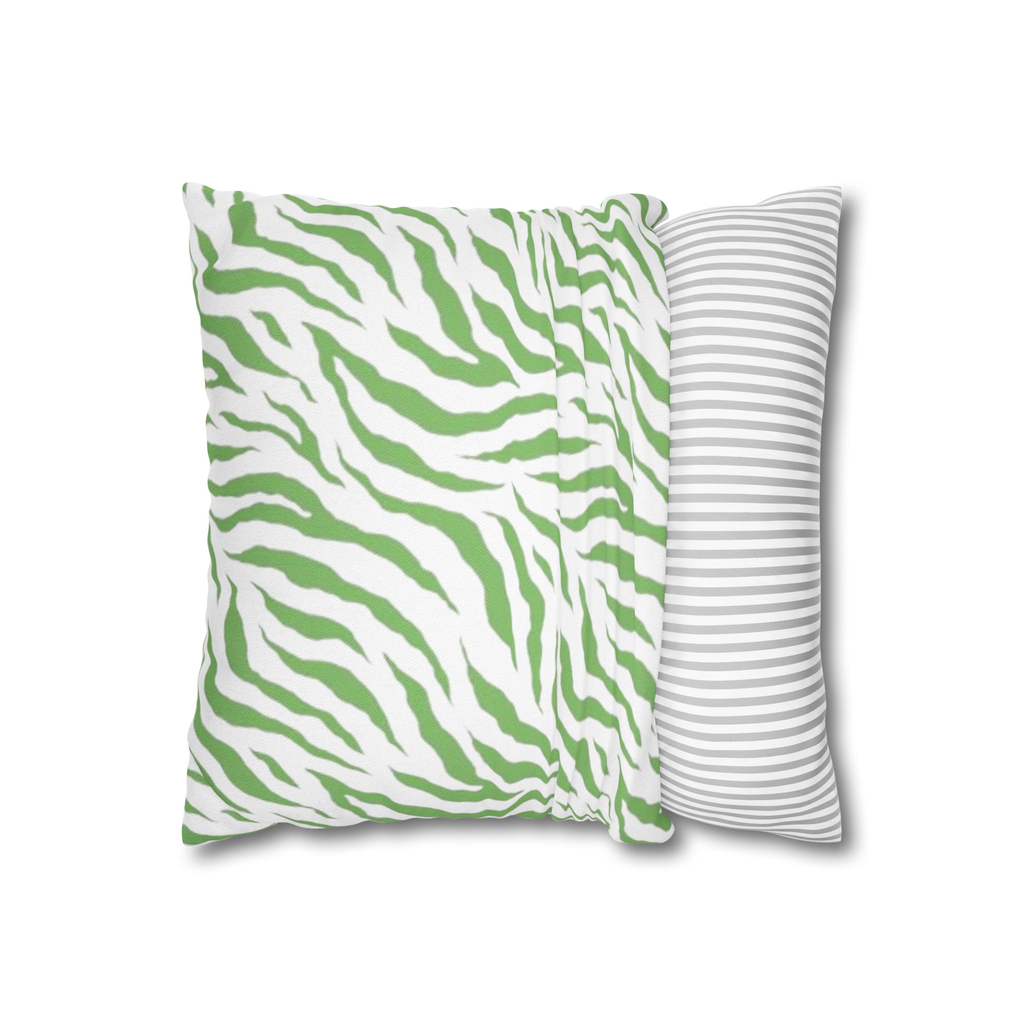 Green Zebra Print Square Pillowcase - Image 7
