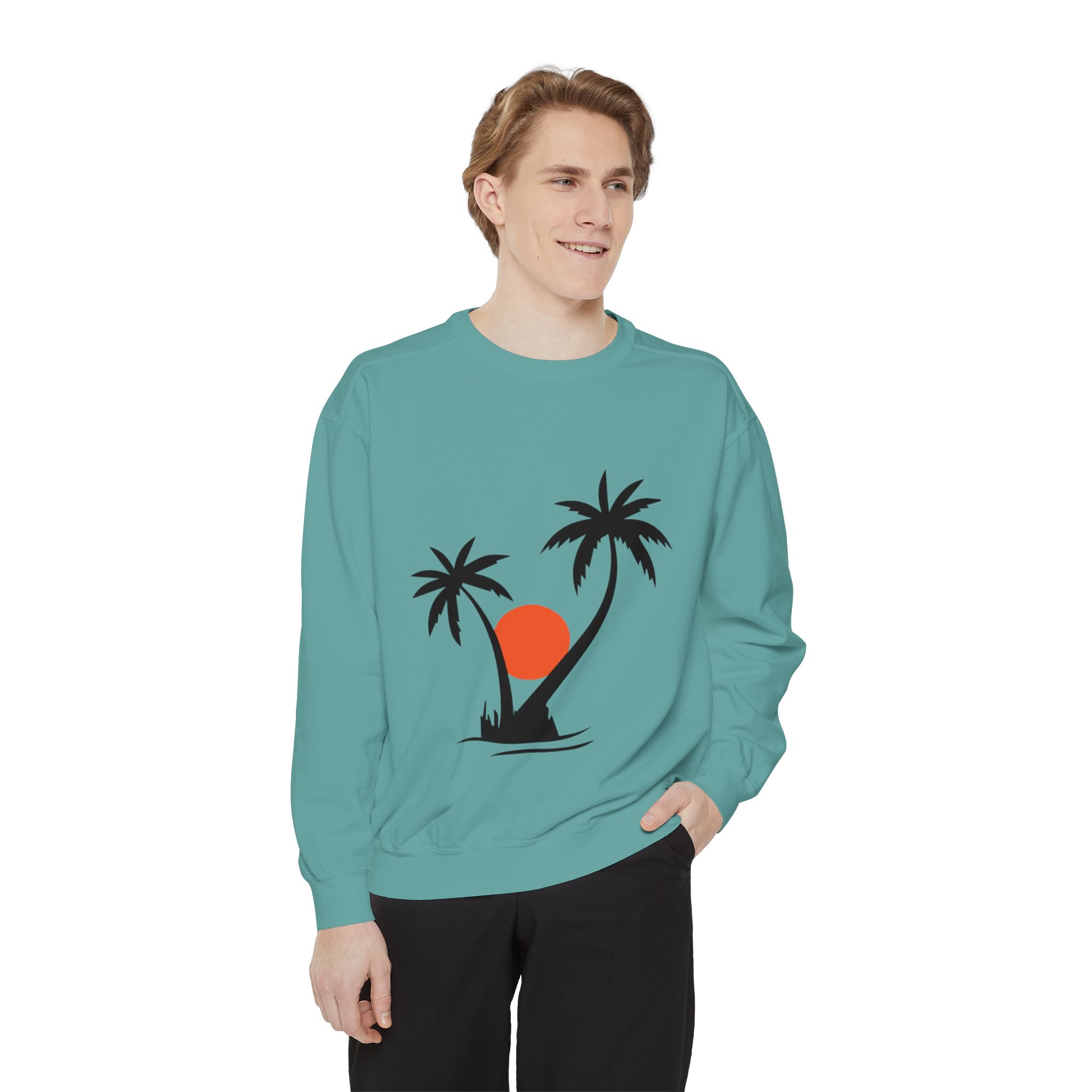 Tropical Palm Tree Sunset Sweatshirt - Image 43