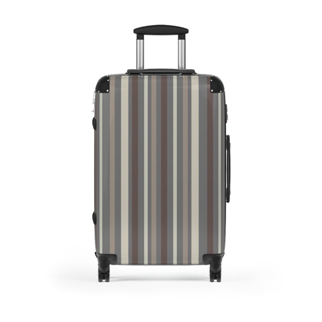 Vertical Striped Rolling Suitcase